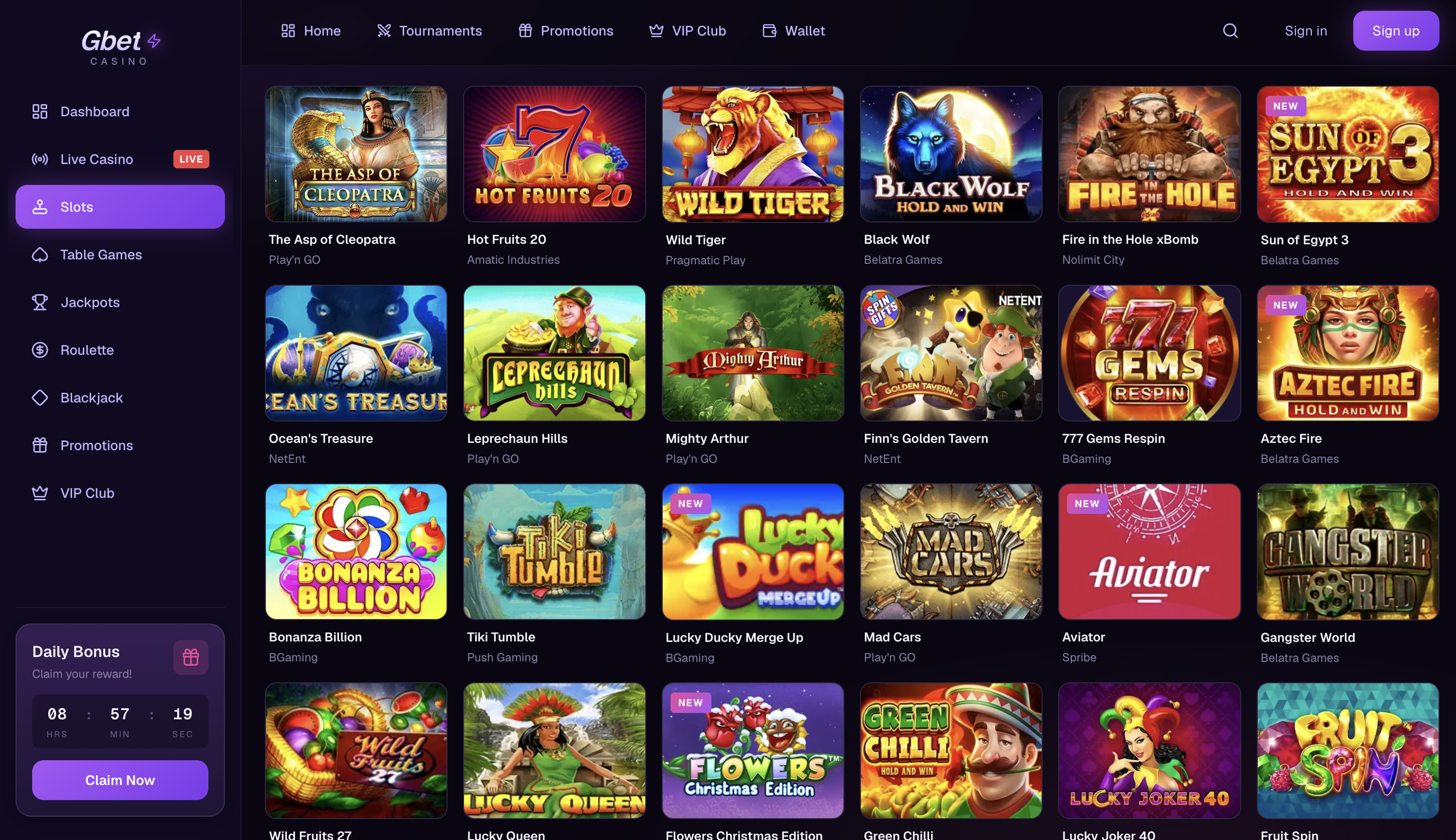 GBetPlay Casino Games