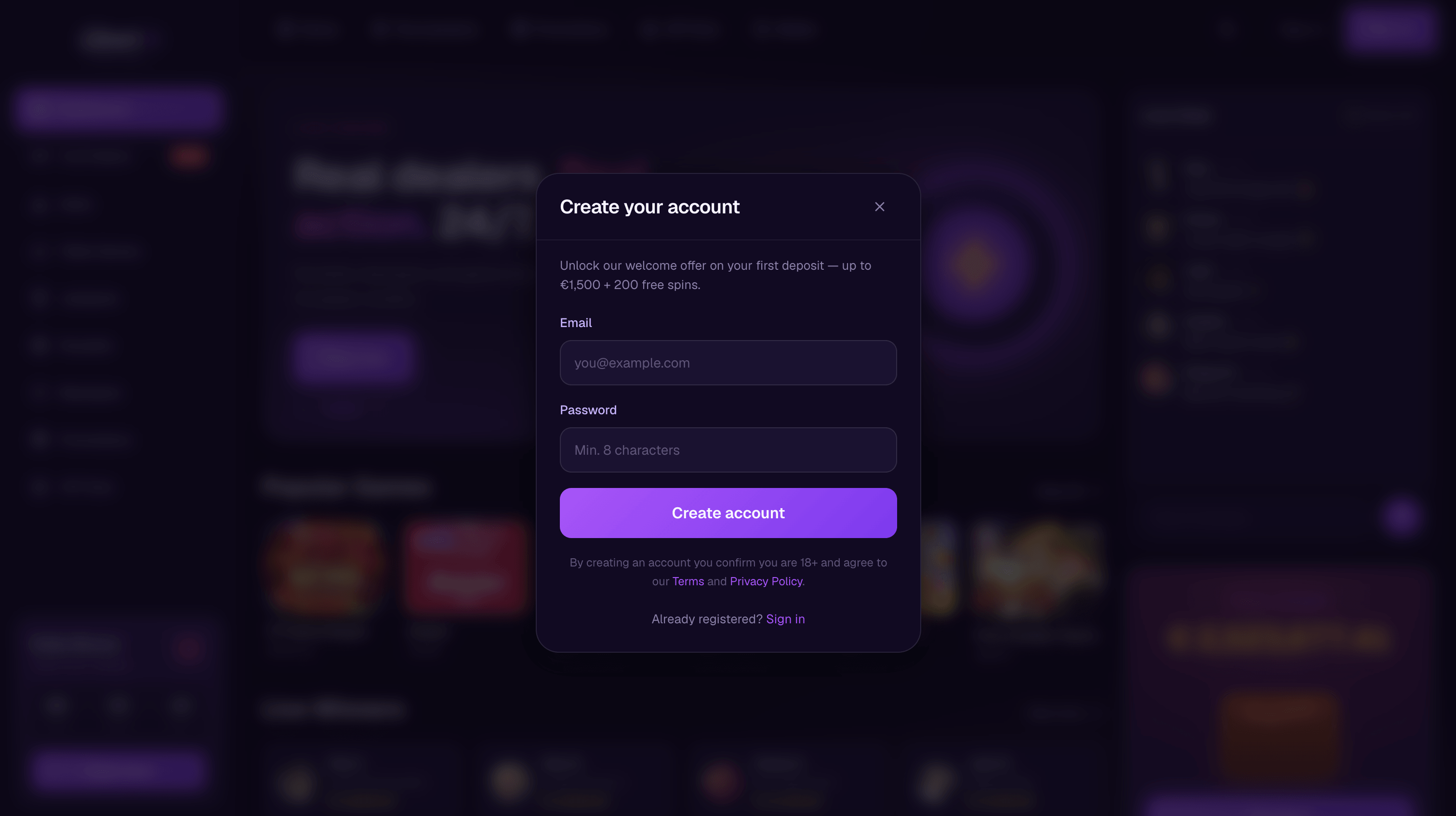 GBetPlay Casino Sign Up