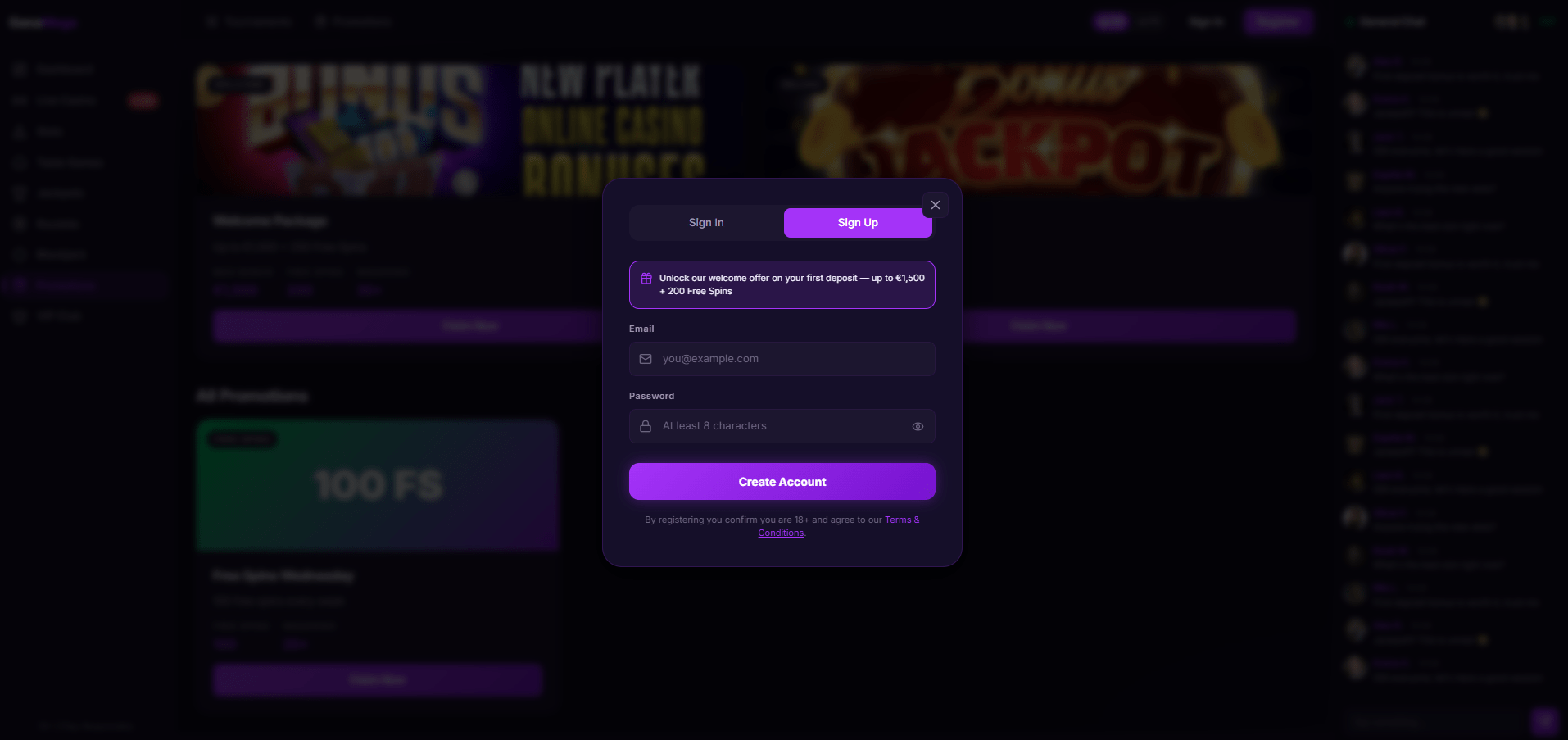 GanaMega Casino Sign Up