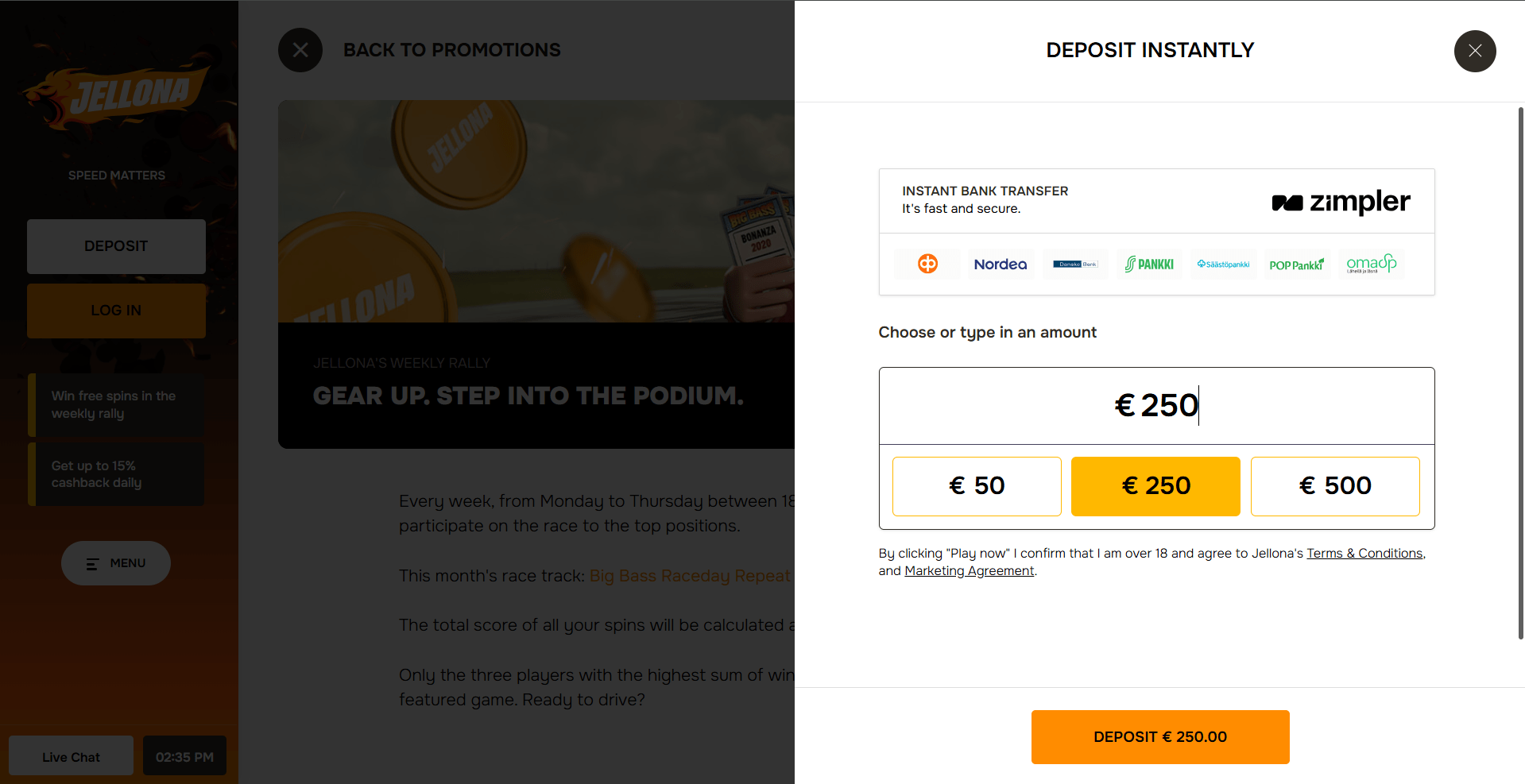 Jellona Casino Sign Up
