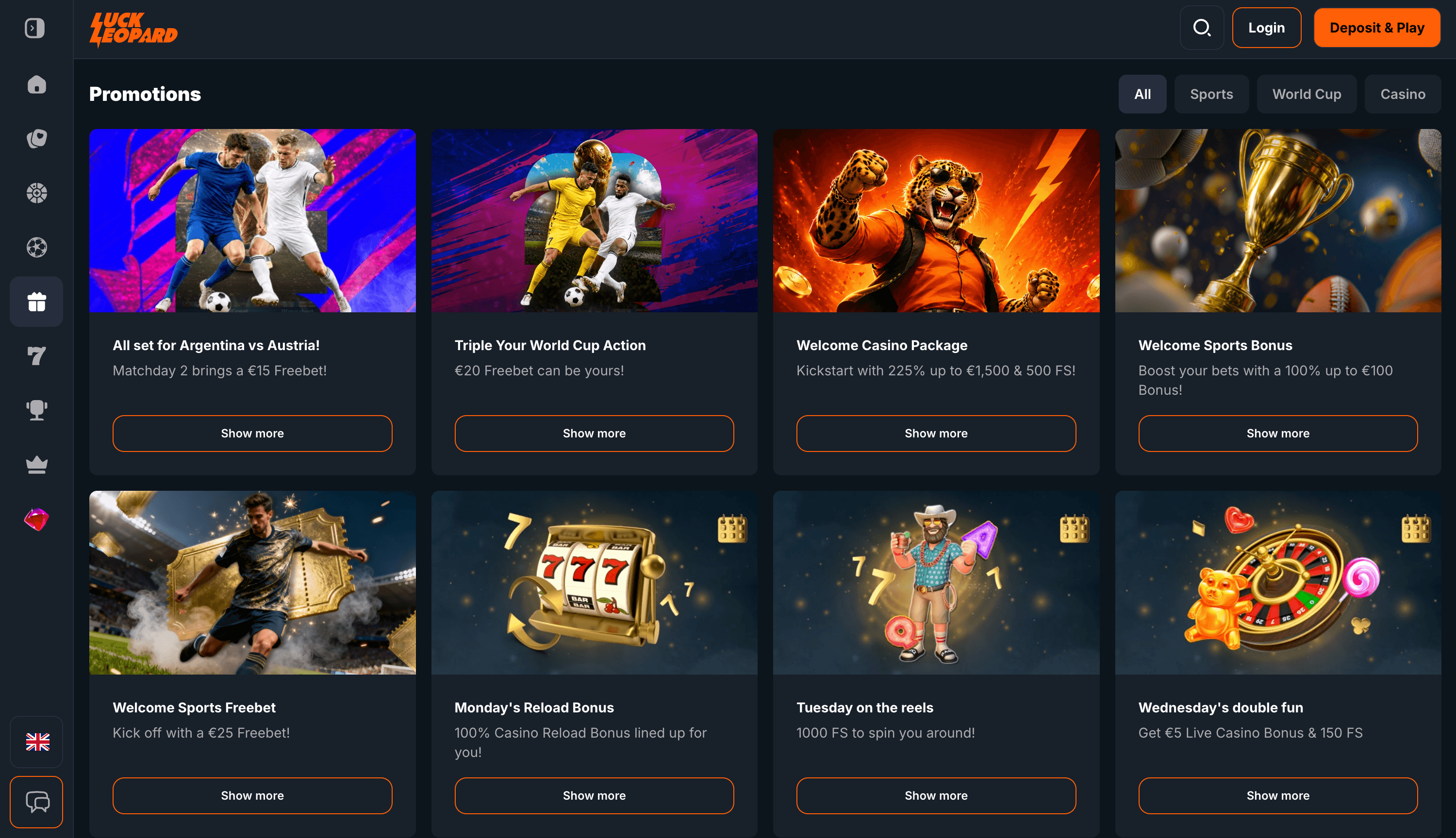 Luck Leopard Casino Bonuses