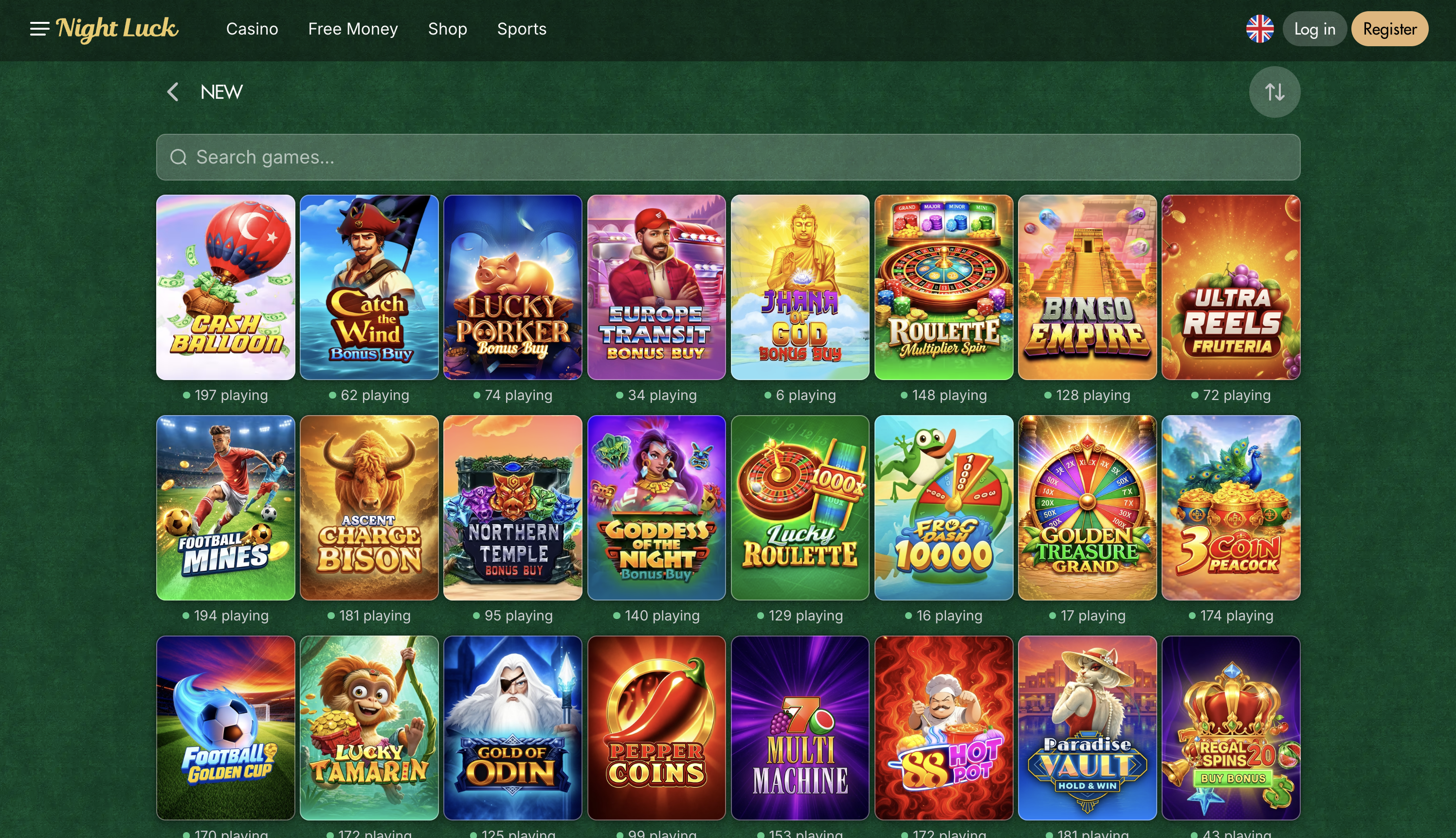 Night Luck Casino Games