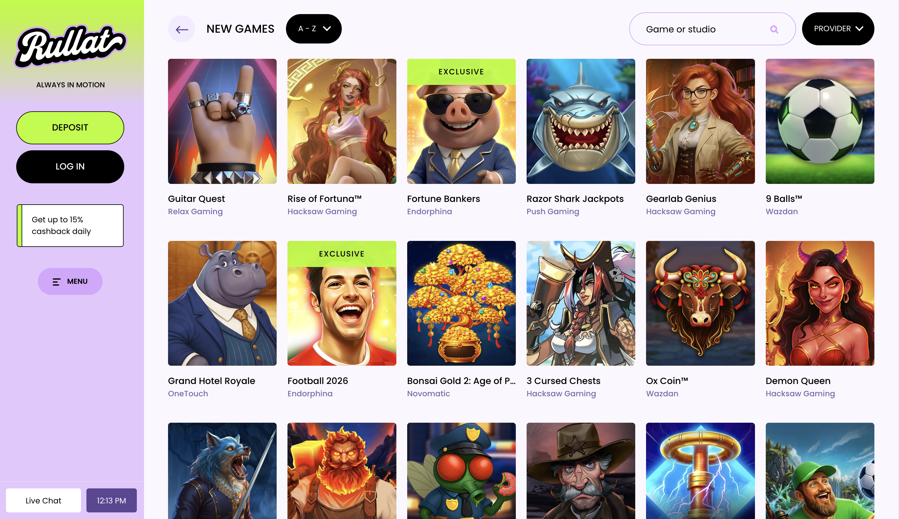 Rullat Casino Games