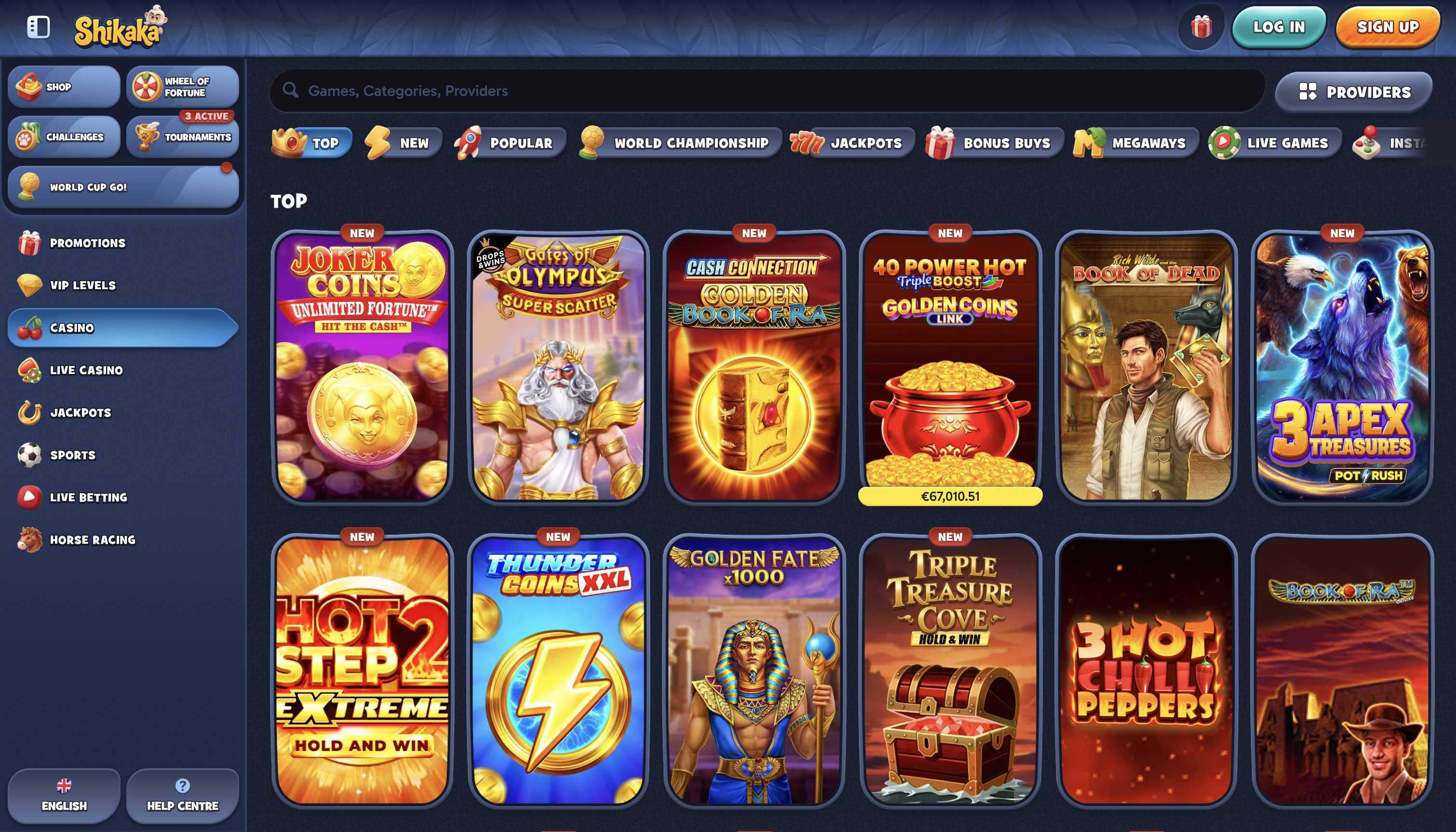 Shikaka Casino Games