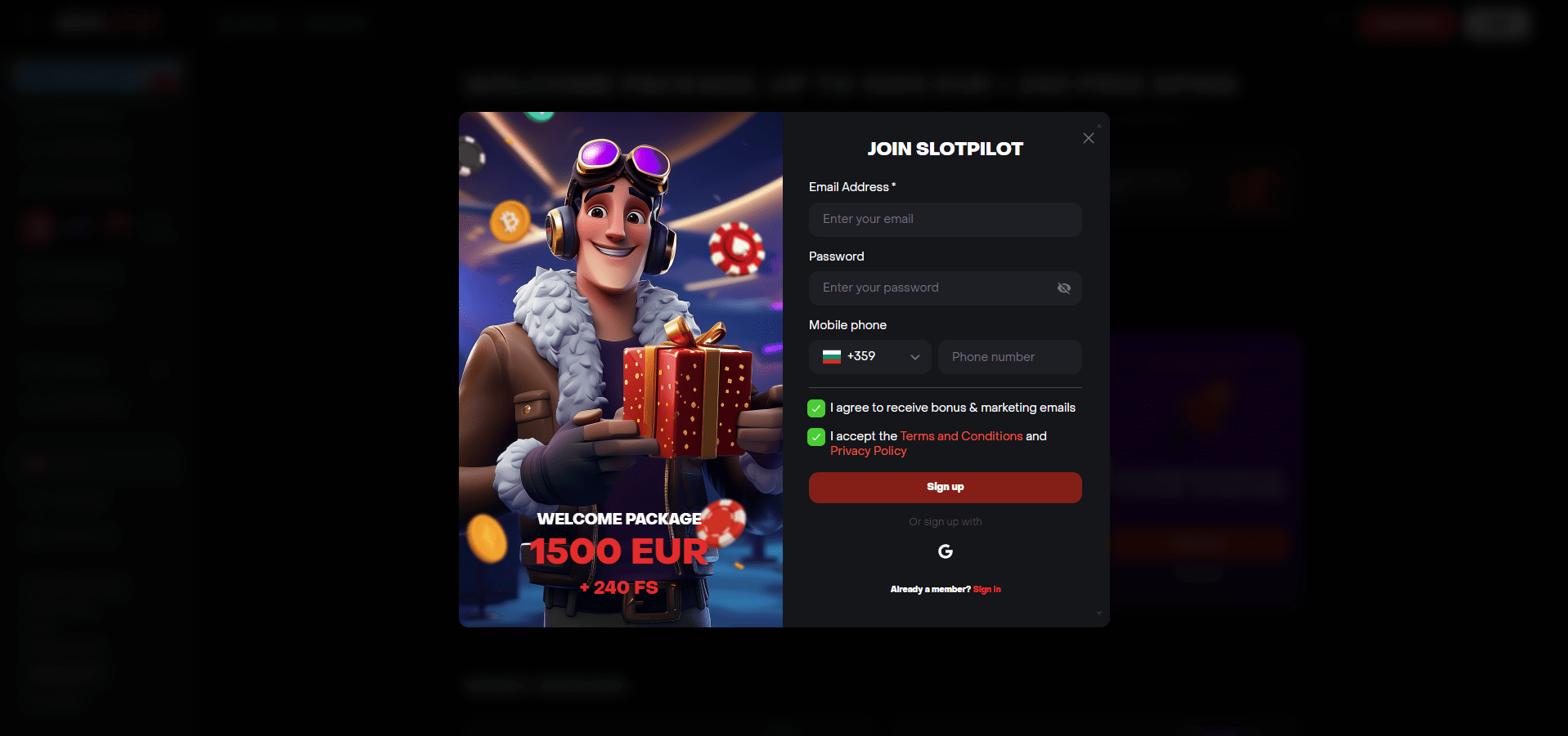 SlotPilot Casino Sign Up