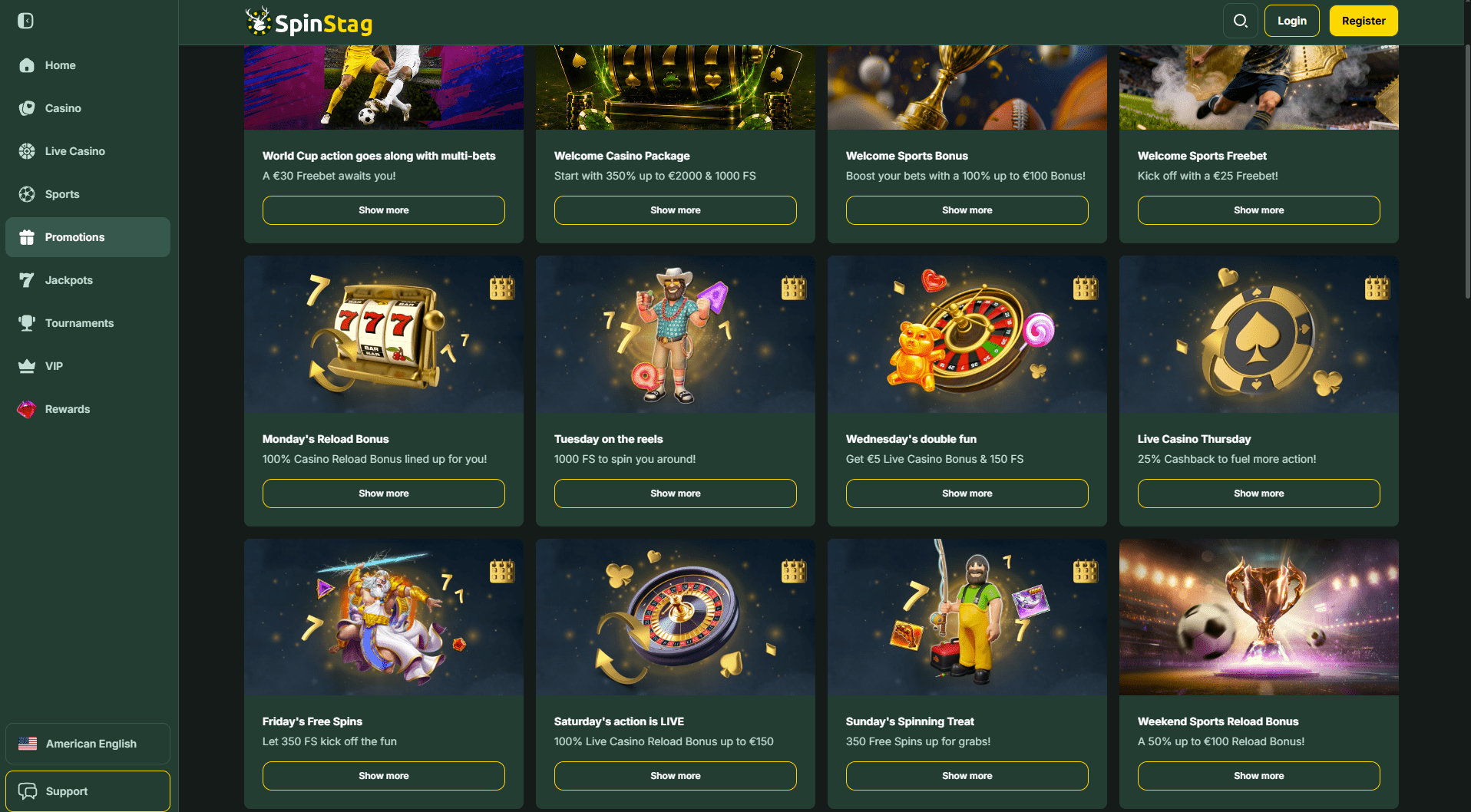 SpinStag Casino Promotions