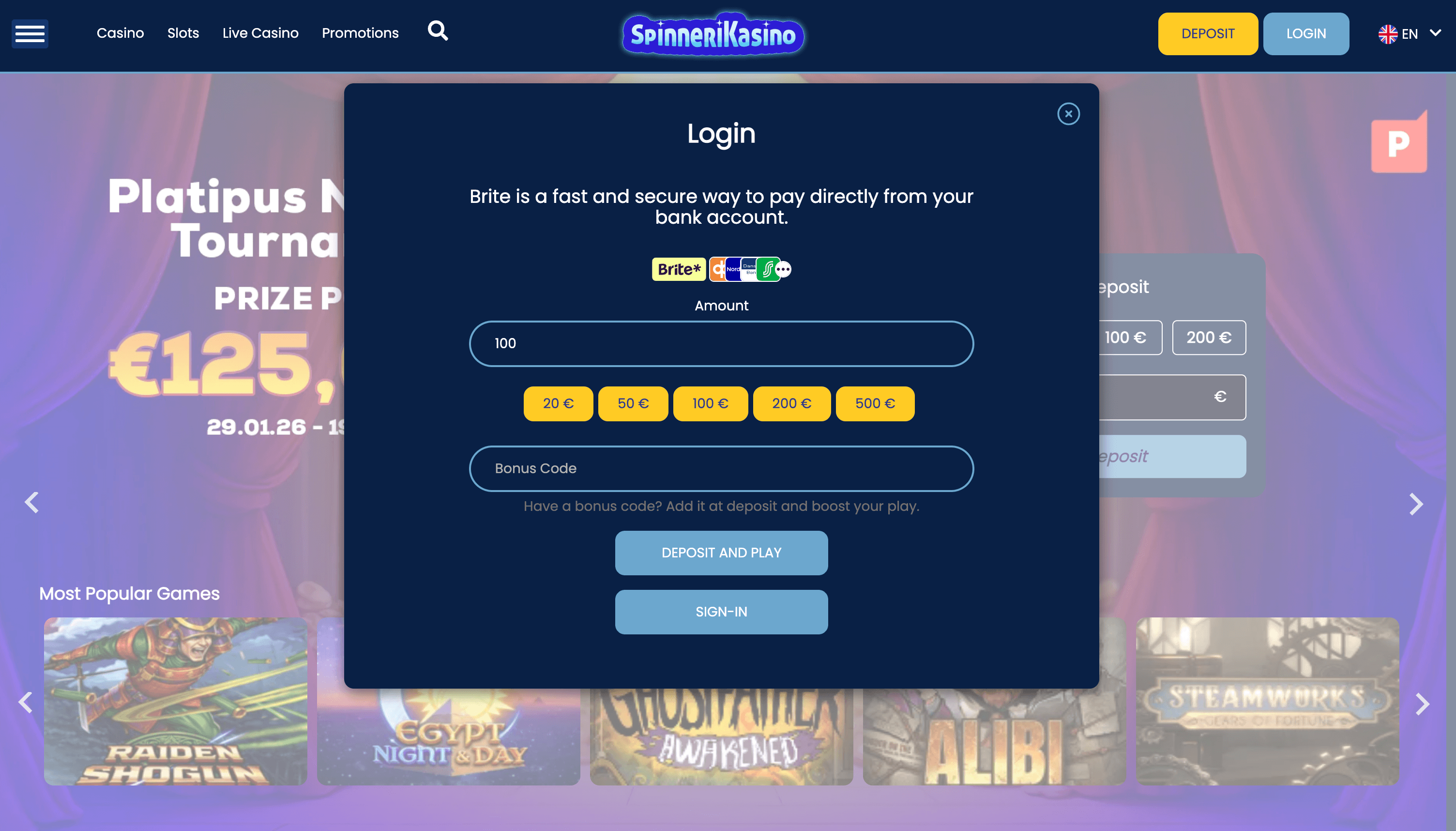 SpinneriKasino Log In