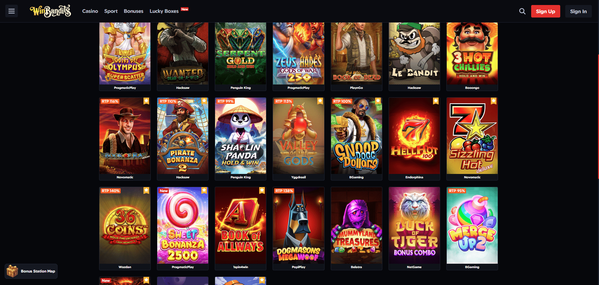 WinBandits Casino Games