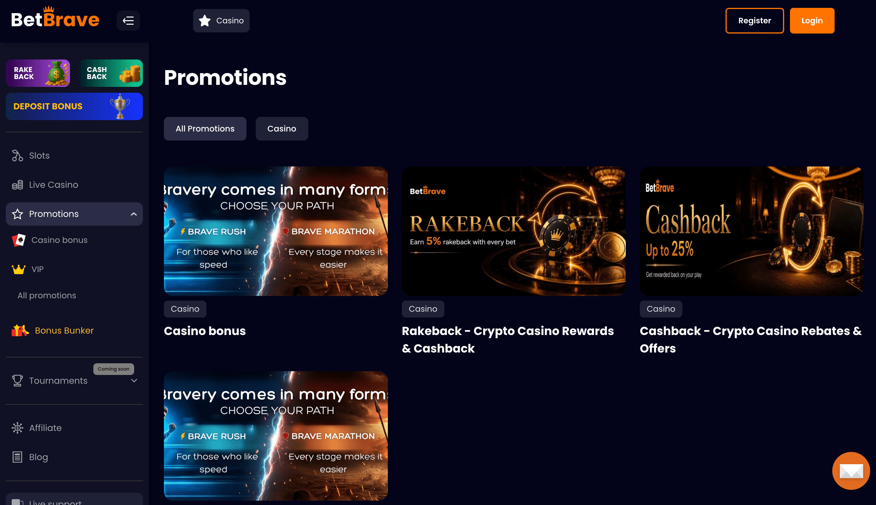 BetBrave Casino Bonuses