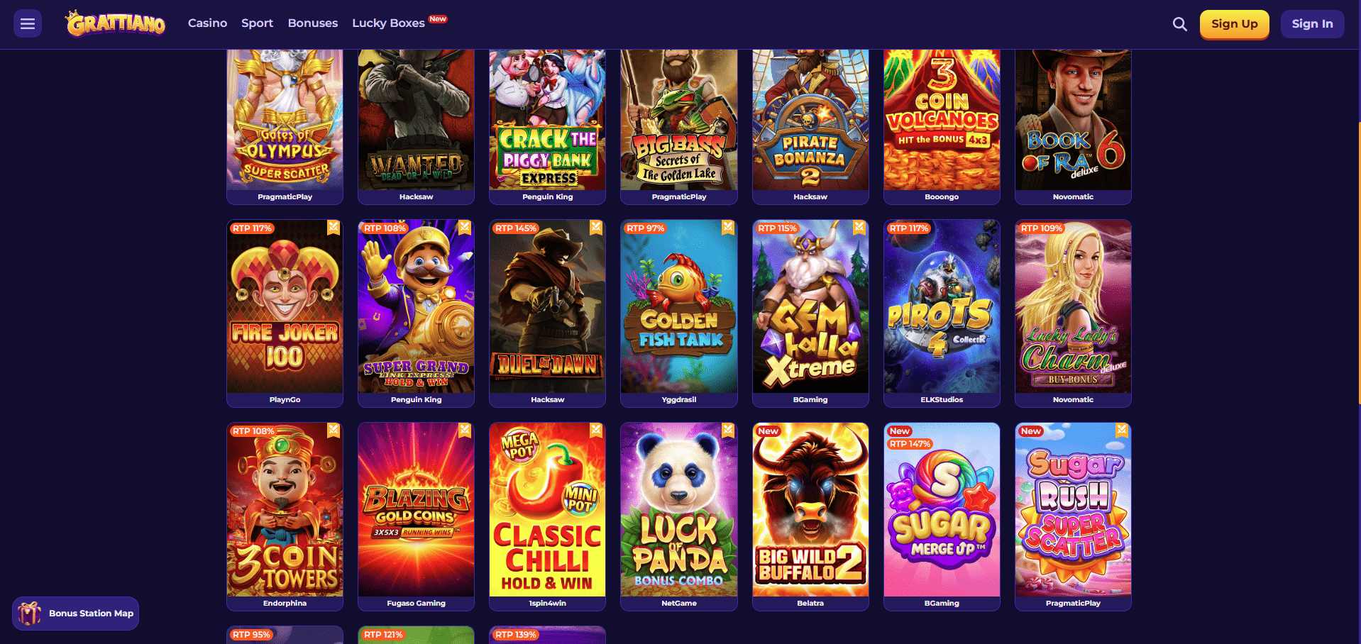 Grattiano Casino Games