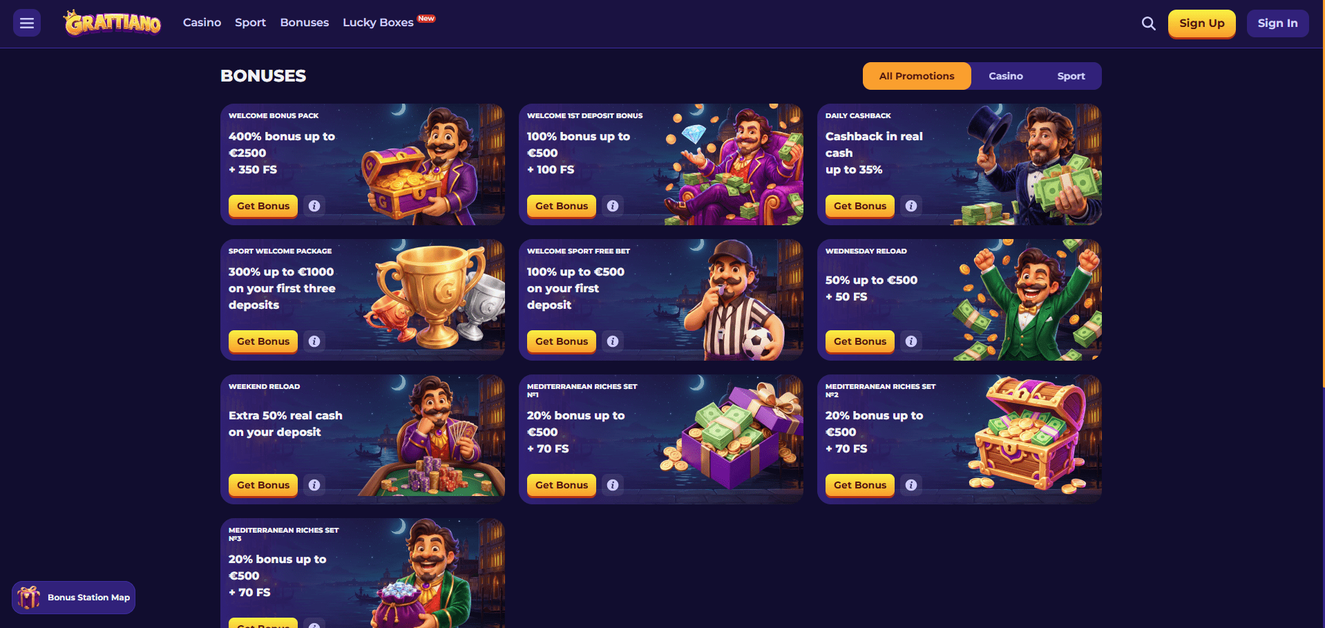 Grattiano Casino Promotions