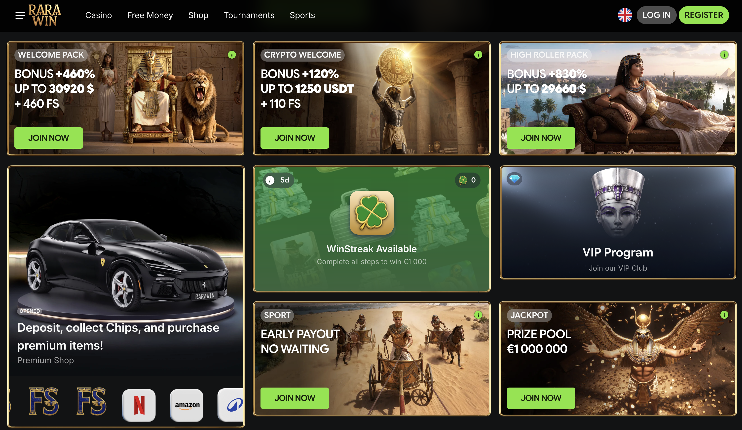 RaraWin Casino Bonuses