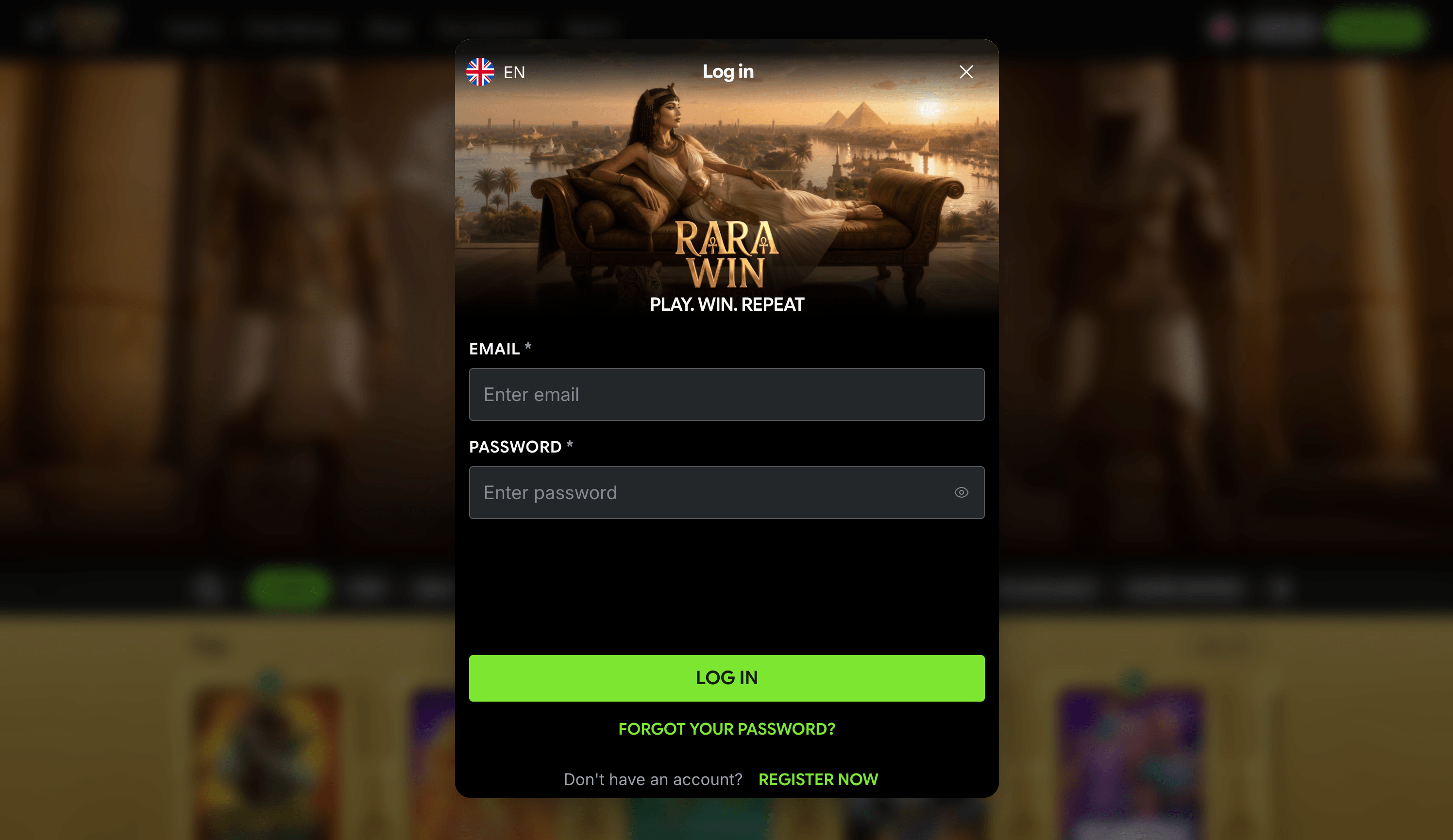 RaraWin Casino Sign Up