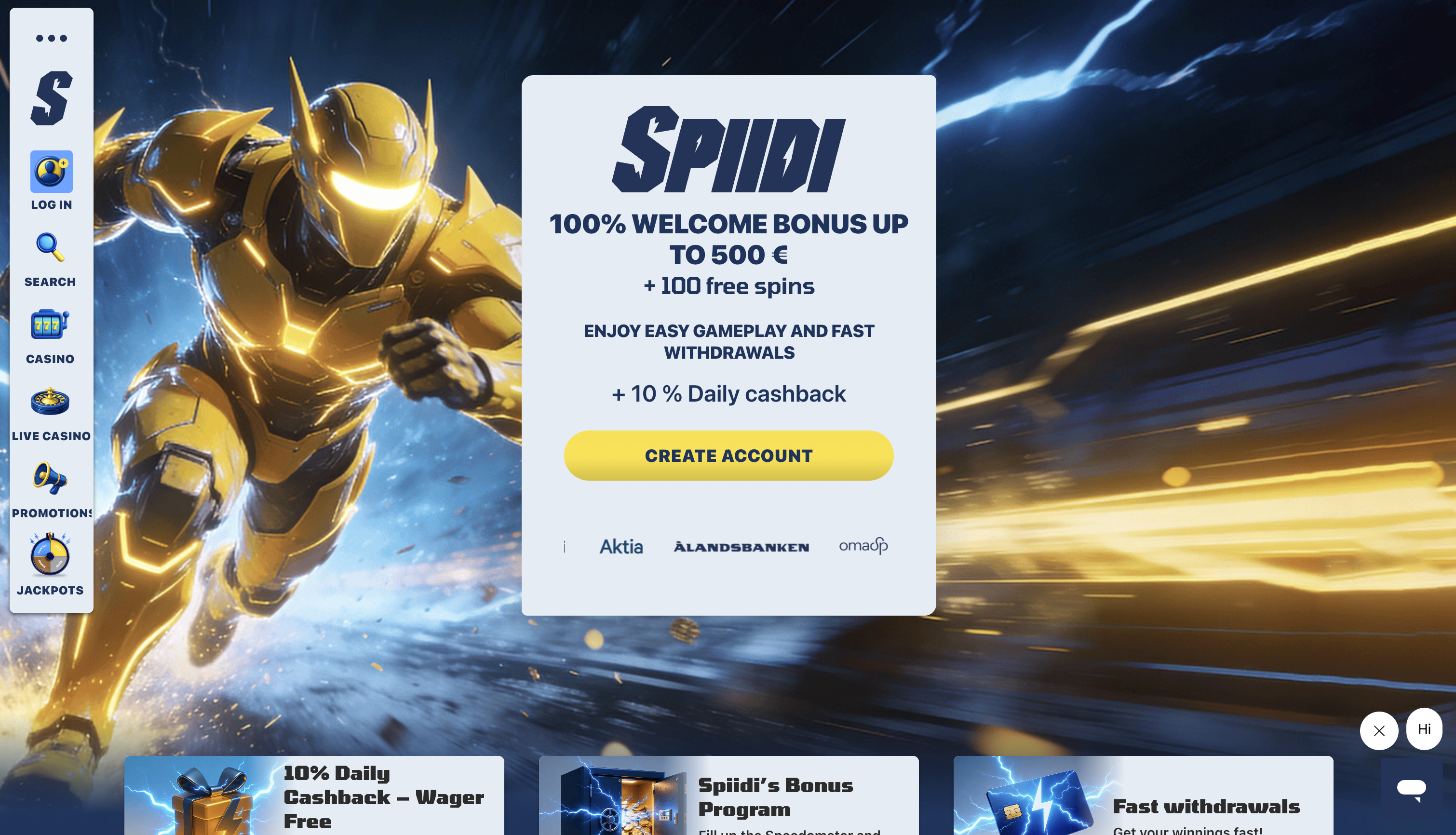 Spiidi Casino Lobby
