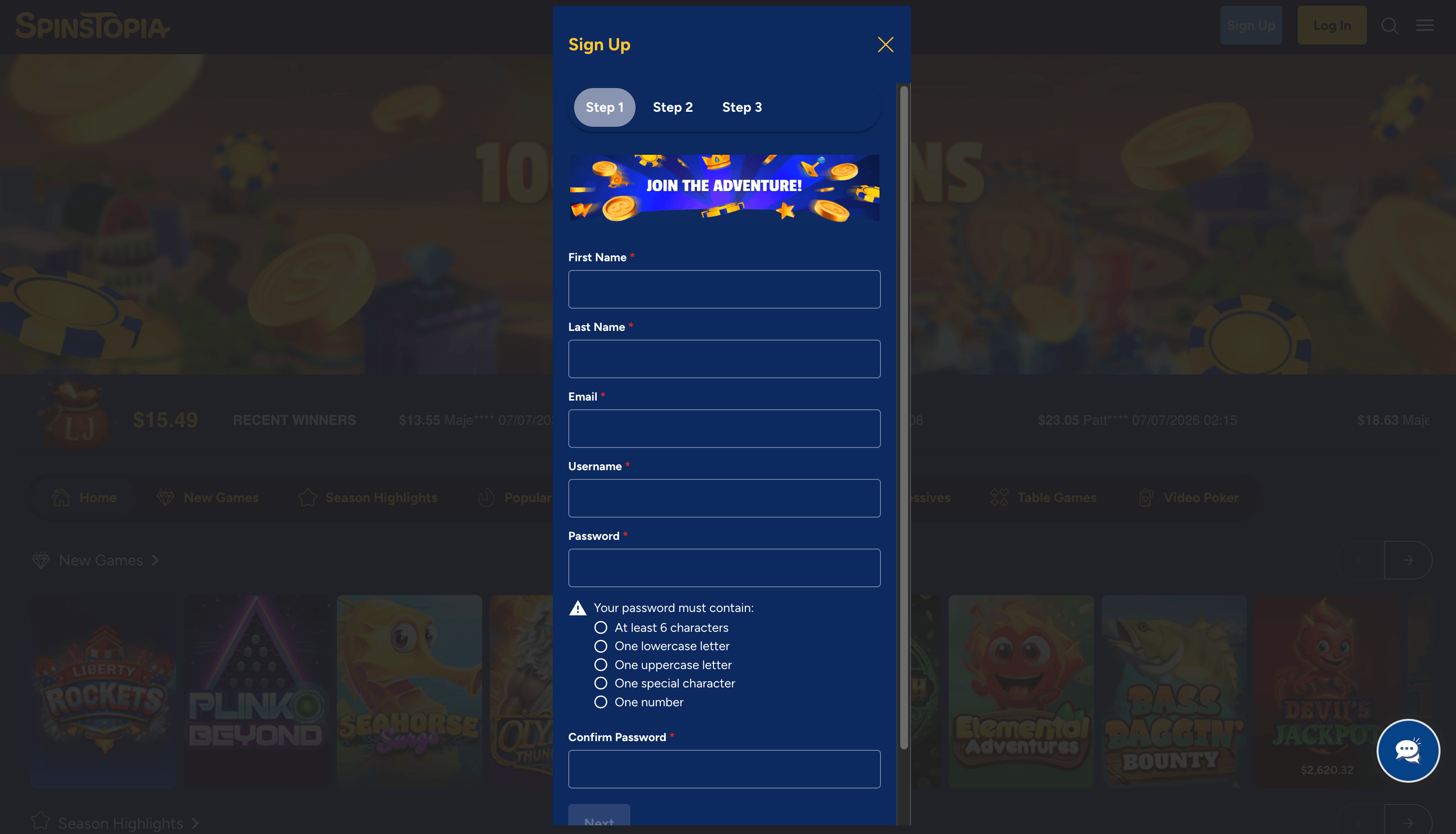 Spinstopia Casino Sign Up