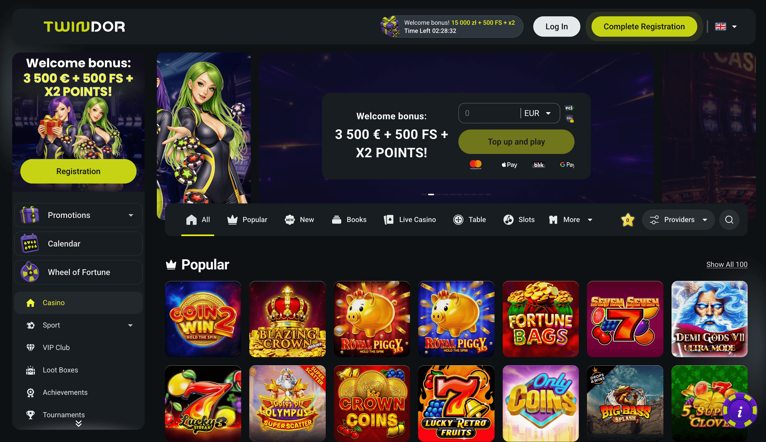 Twindor Casino Lobby