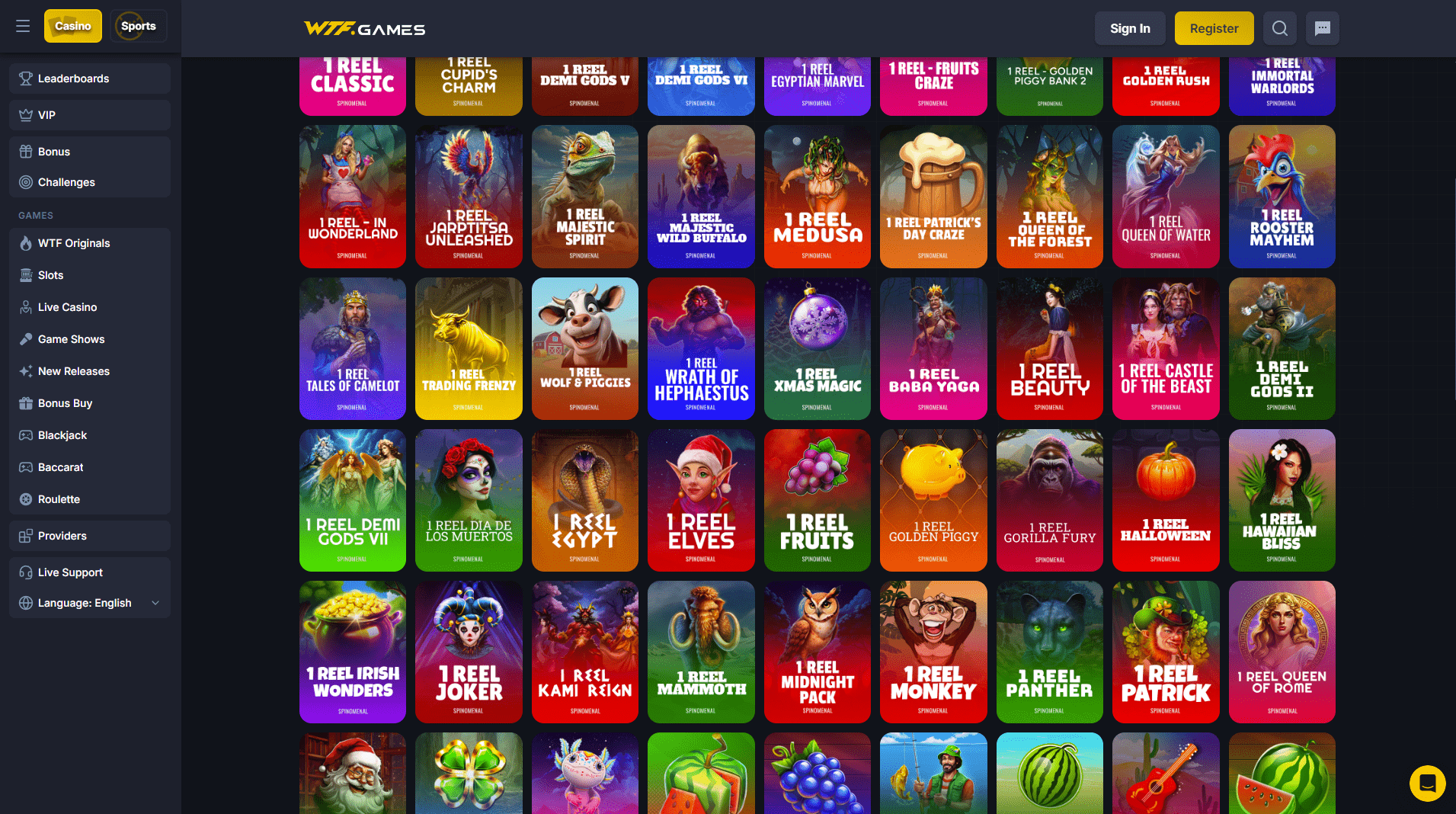WTF Games Casino Games