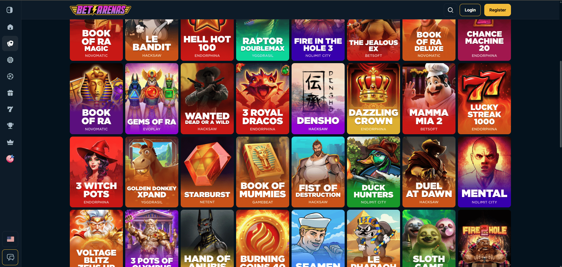 BetArenas Casino Games