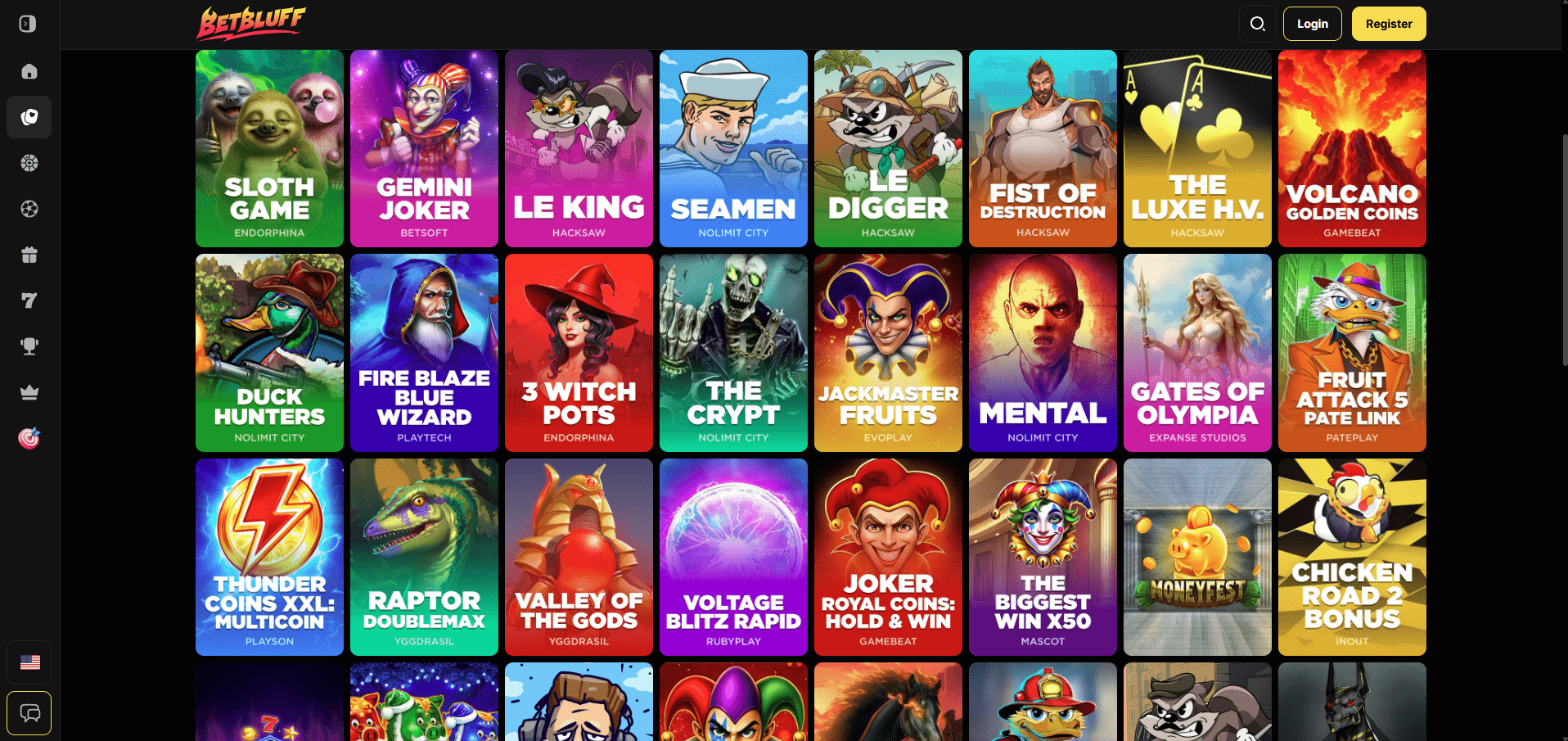 BetBluff Casino Games