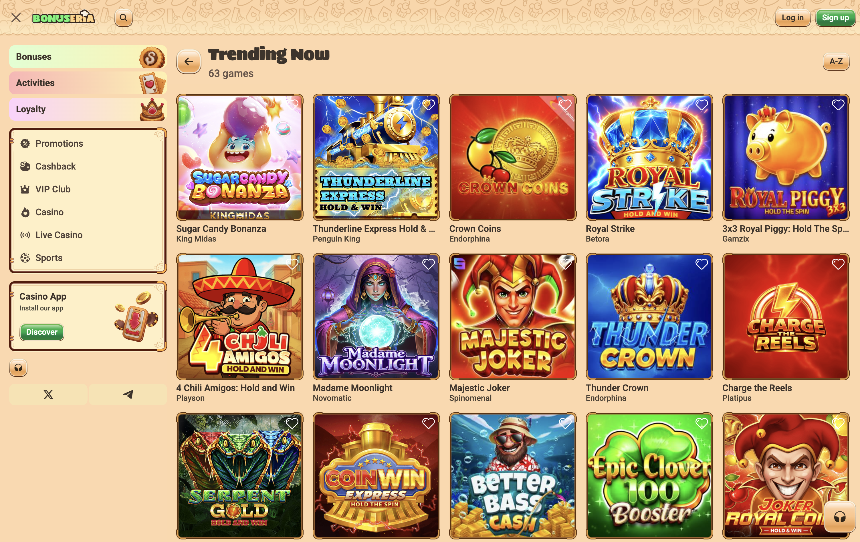 Bonuseria Casino Games