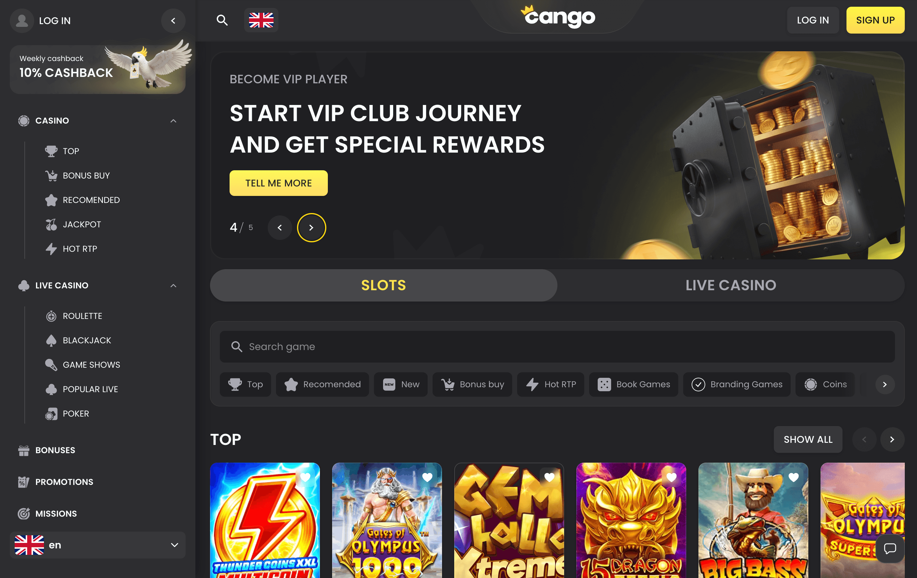 CangoBet Casino Bonuses