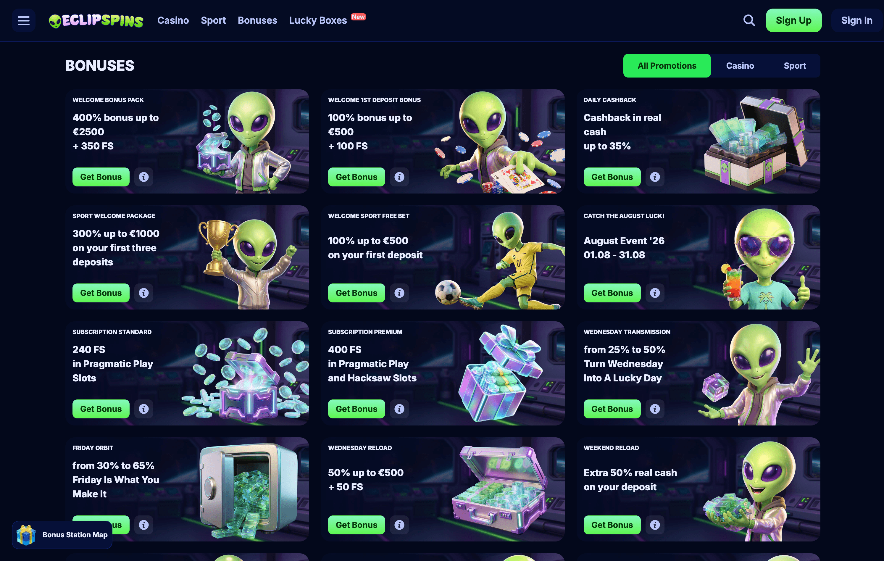 EclipSpins Casino Bonuses