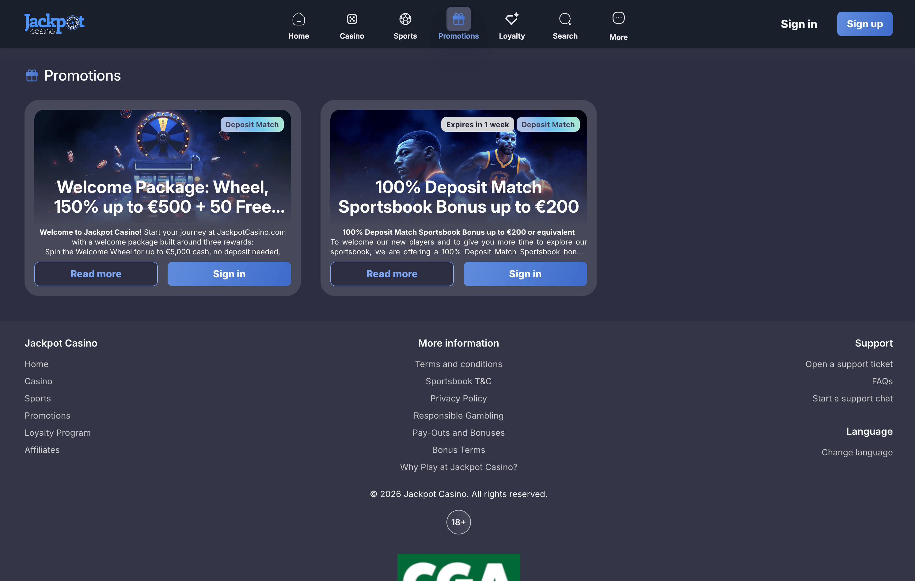 Jackpot Casino Bonuses