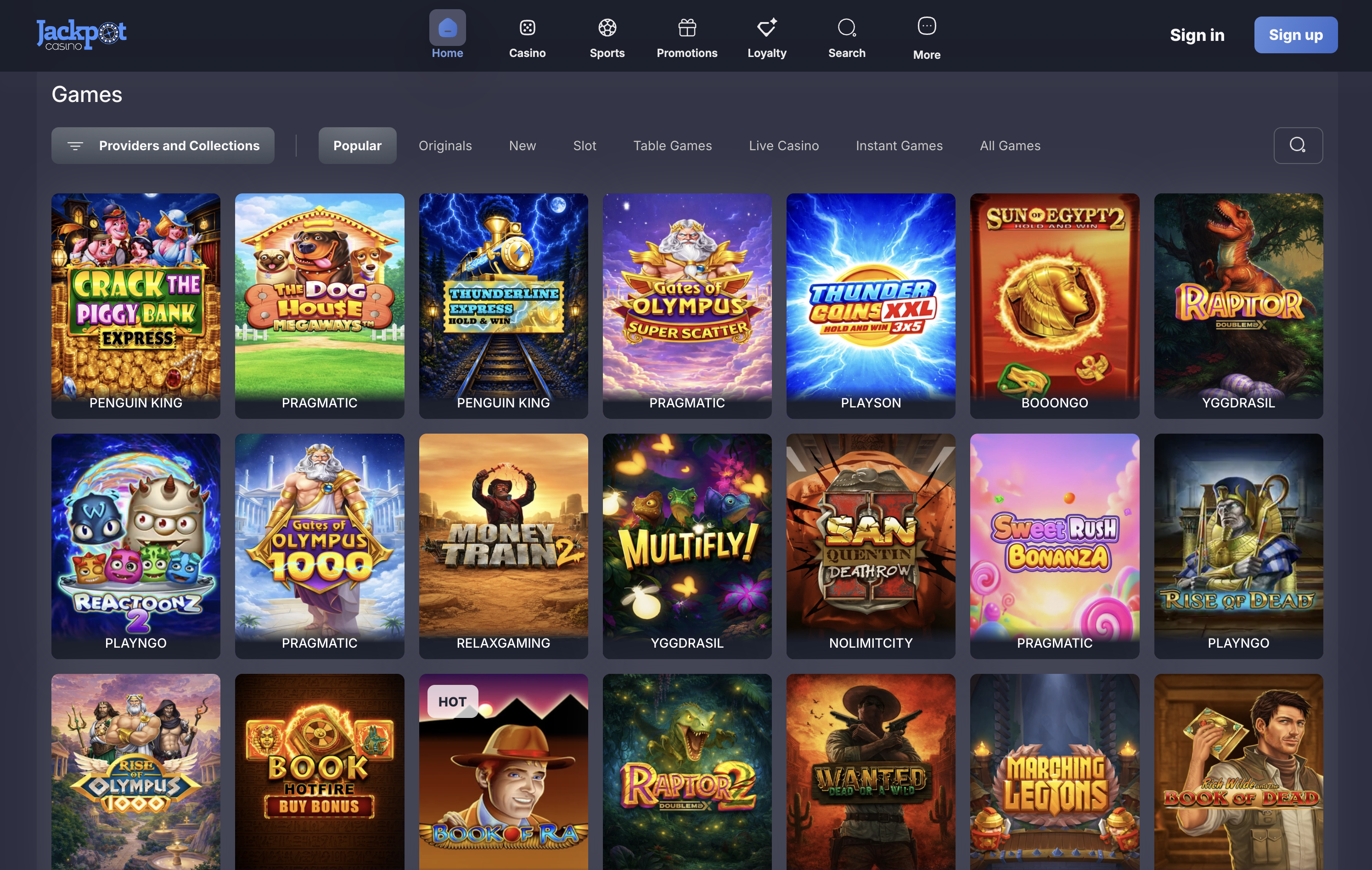 Jackpot Casino Games