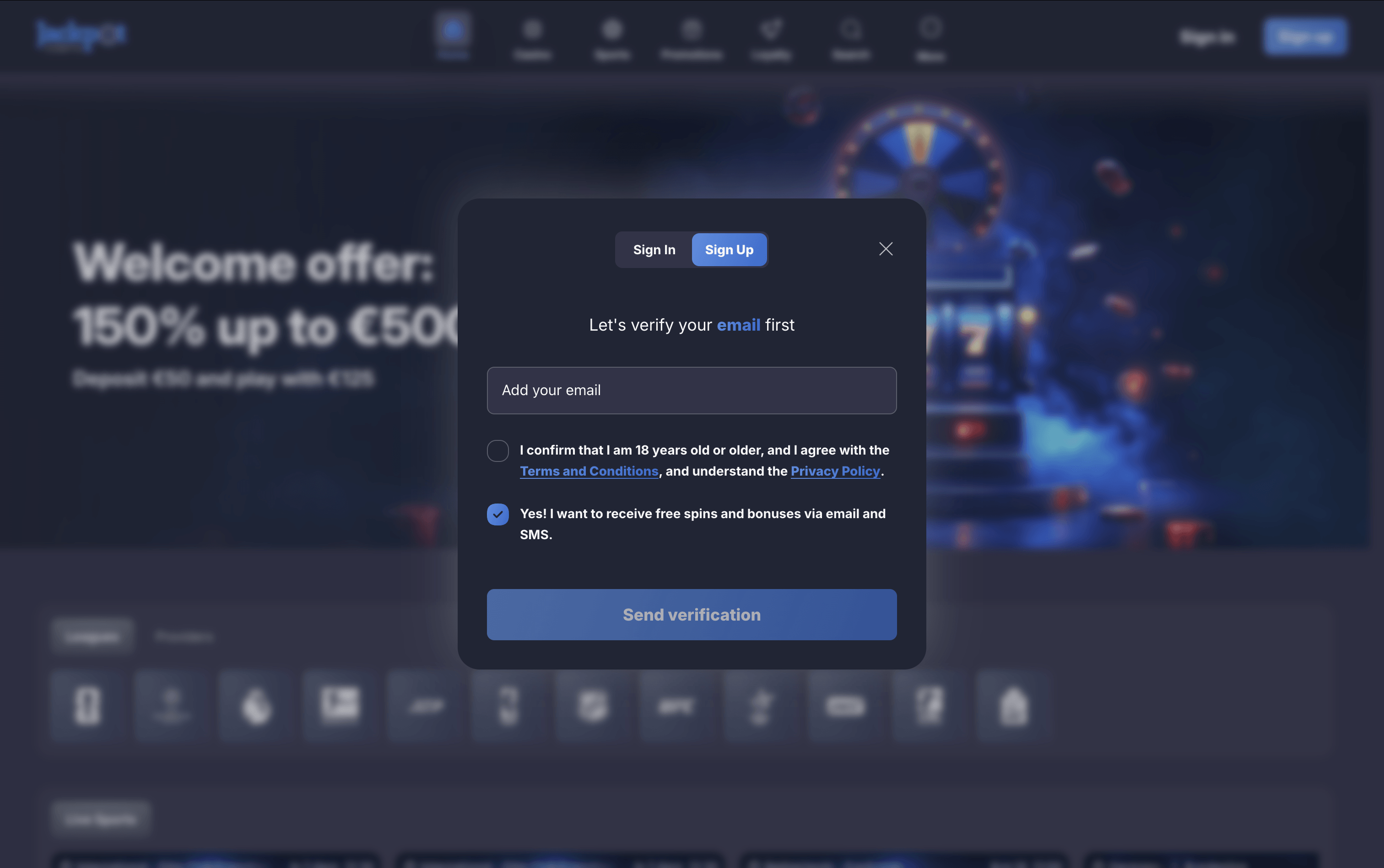 Jackpot Casino Sign Up