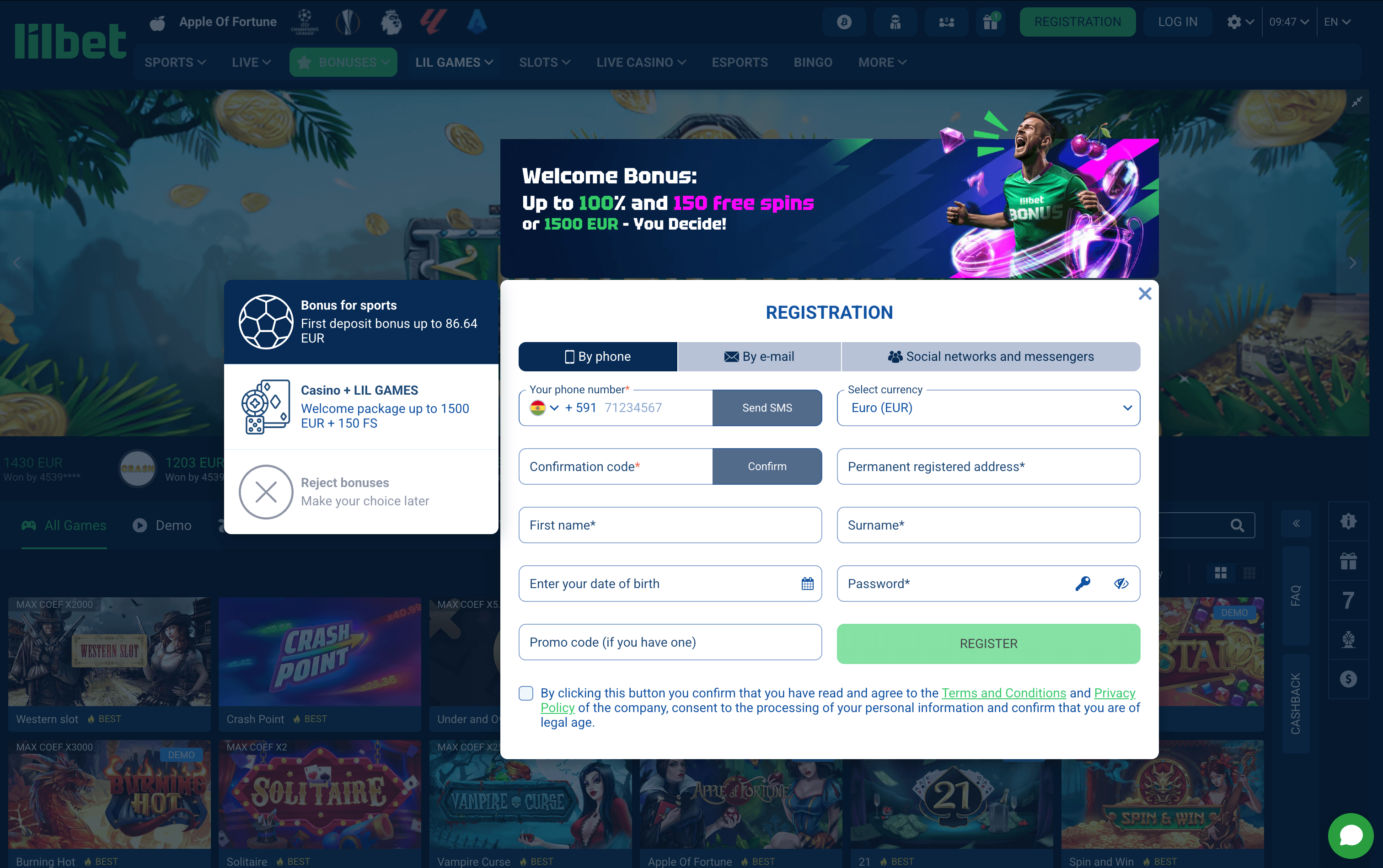 LilBet Casino Sign Up