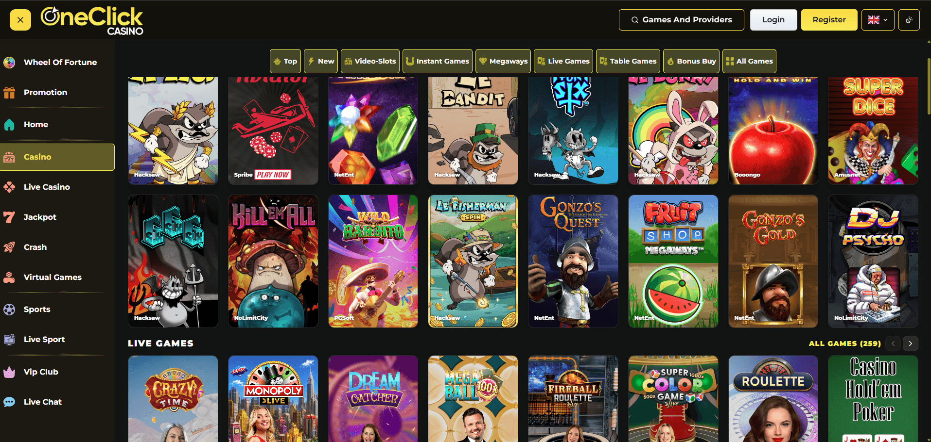 OneClick Casino Games