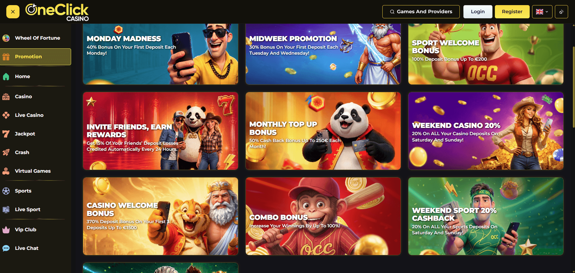OneClick Casino Promotions