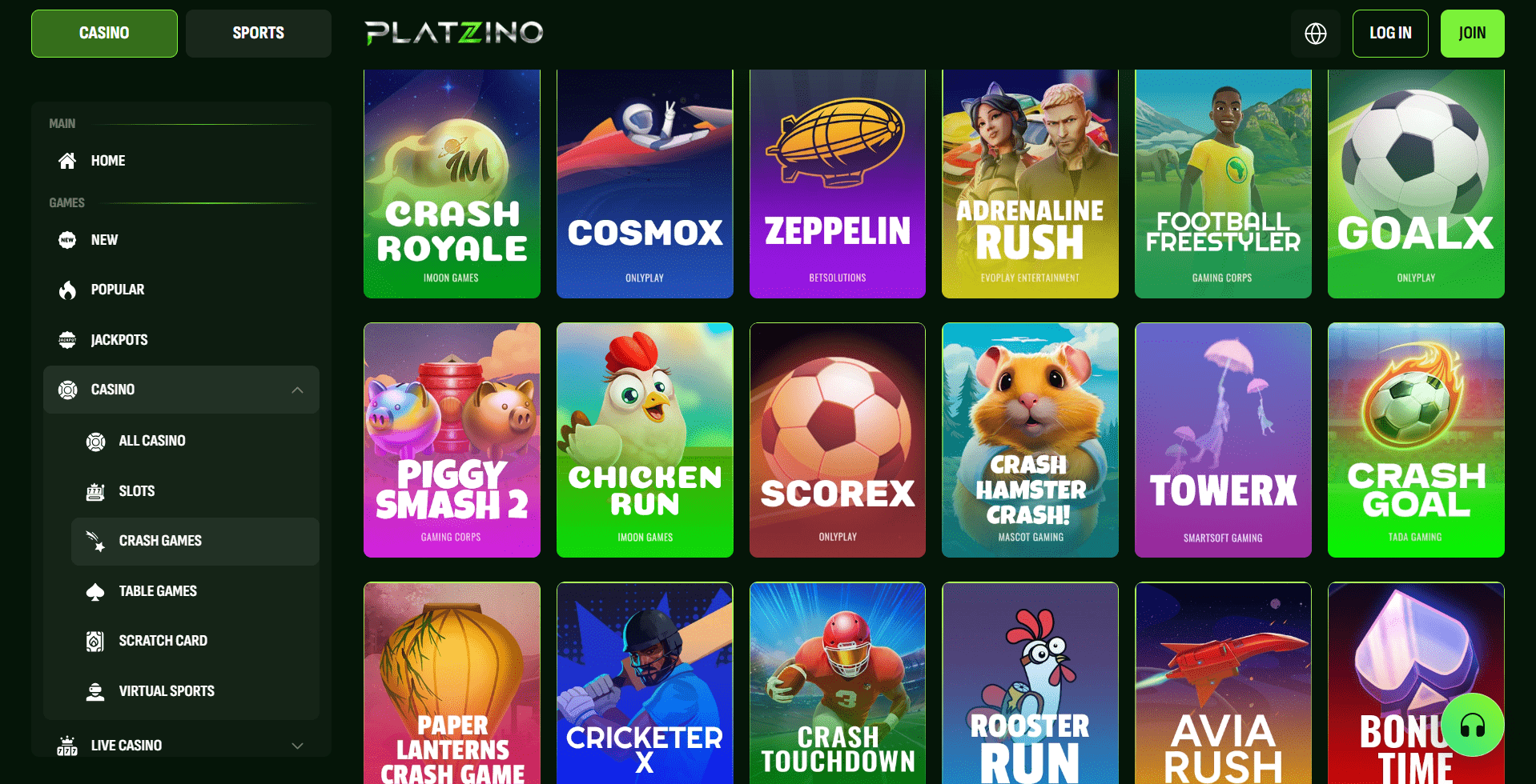 Platzino Casino Games