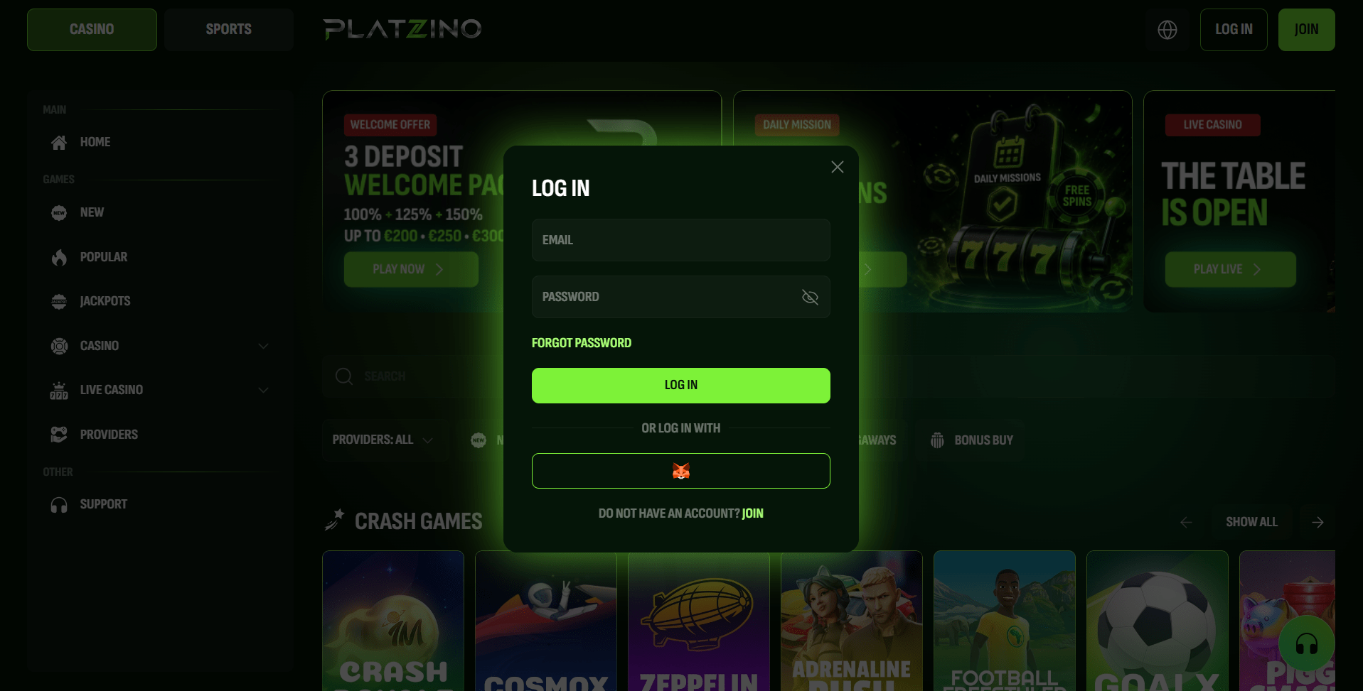 Platzino Casino Sign Up
