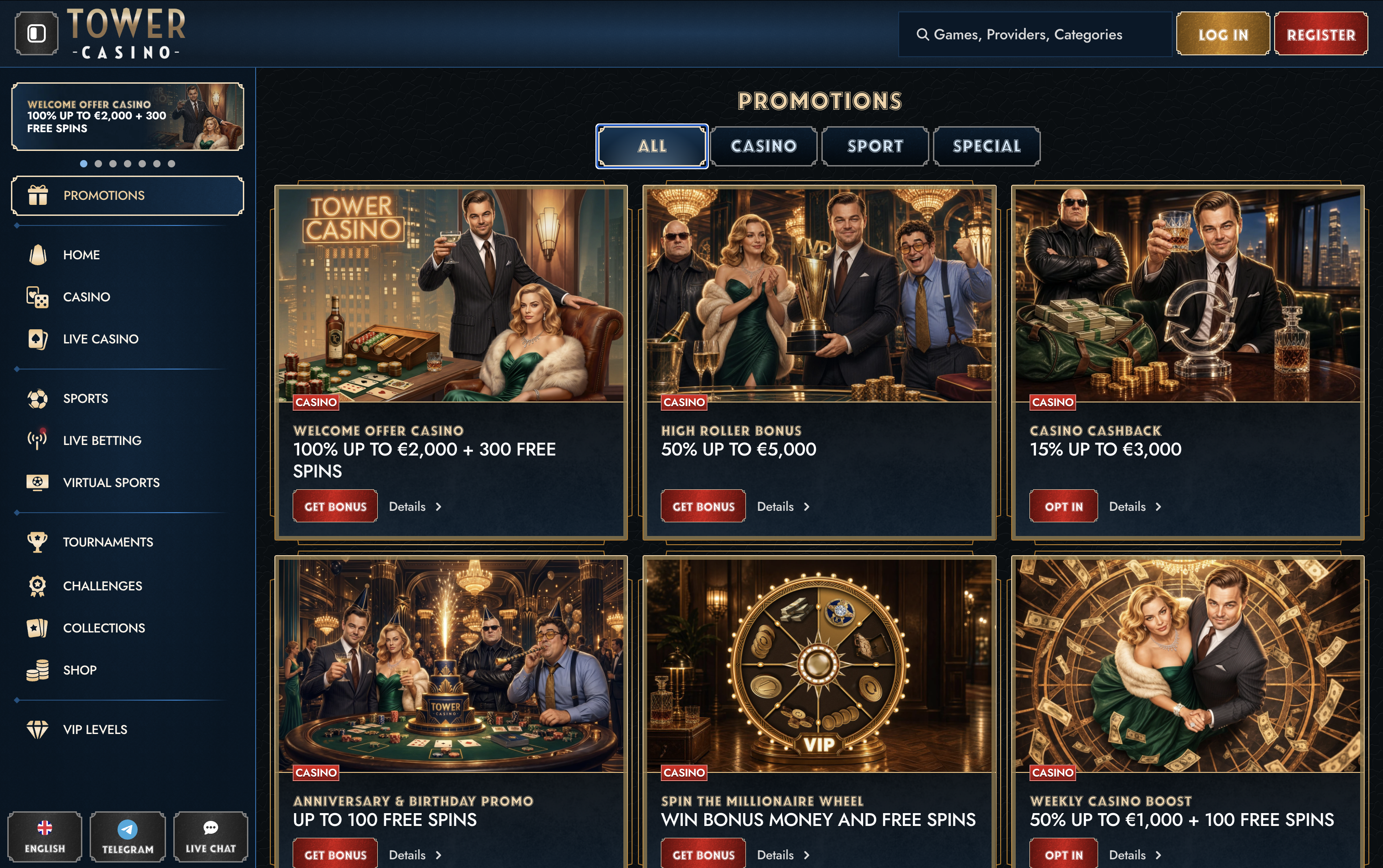 Tower Casino Bonuses