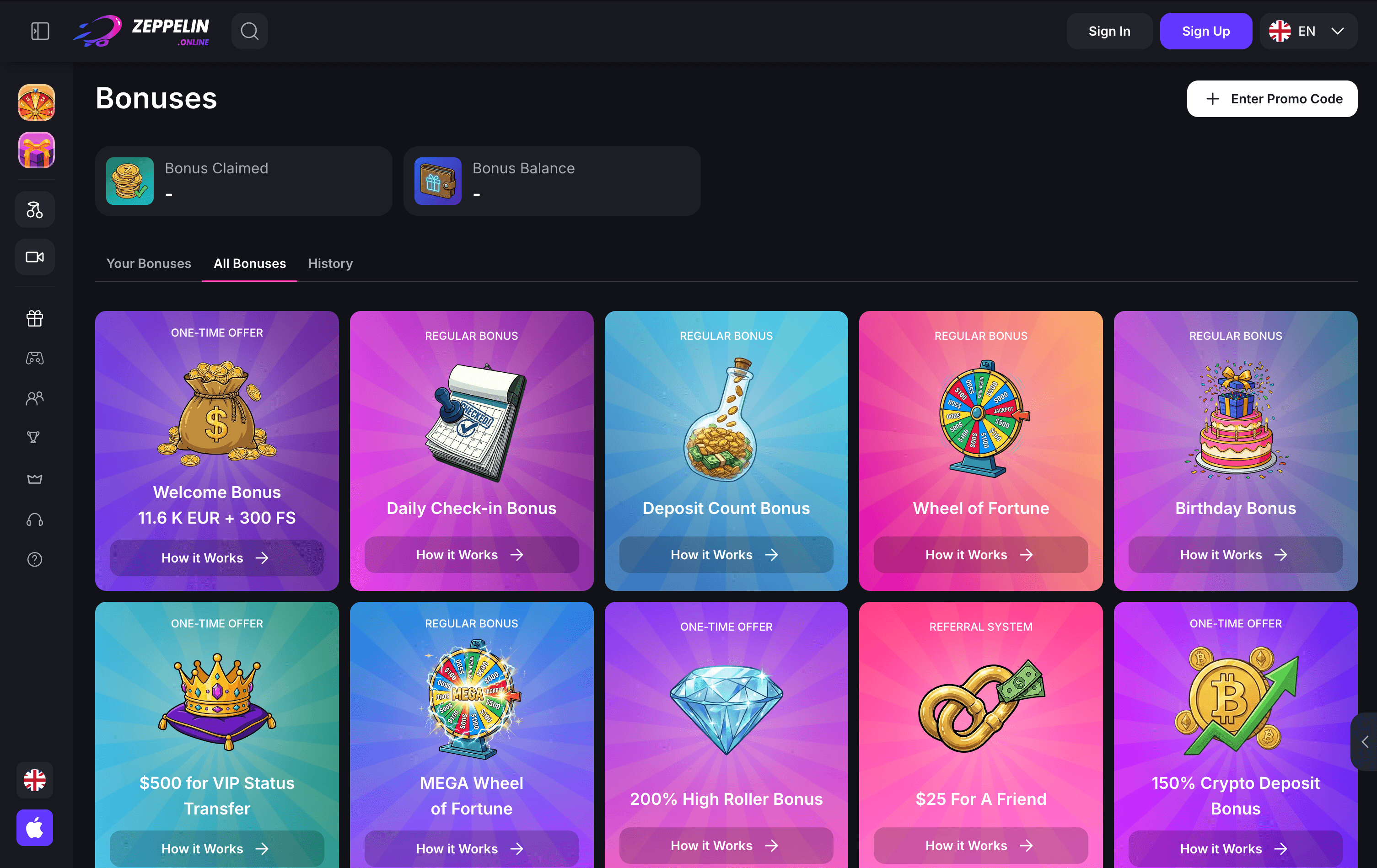 Zeppelin Casino Bonuses