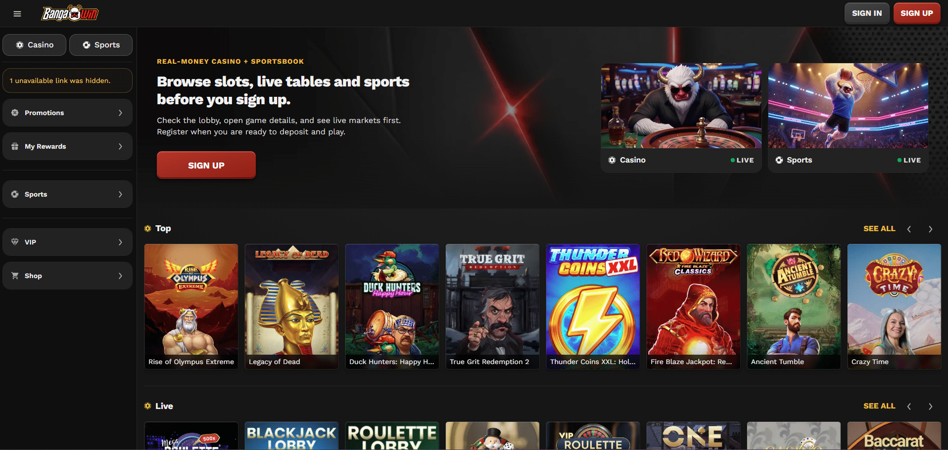 BangaWin Casino Review
