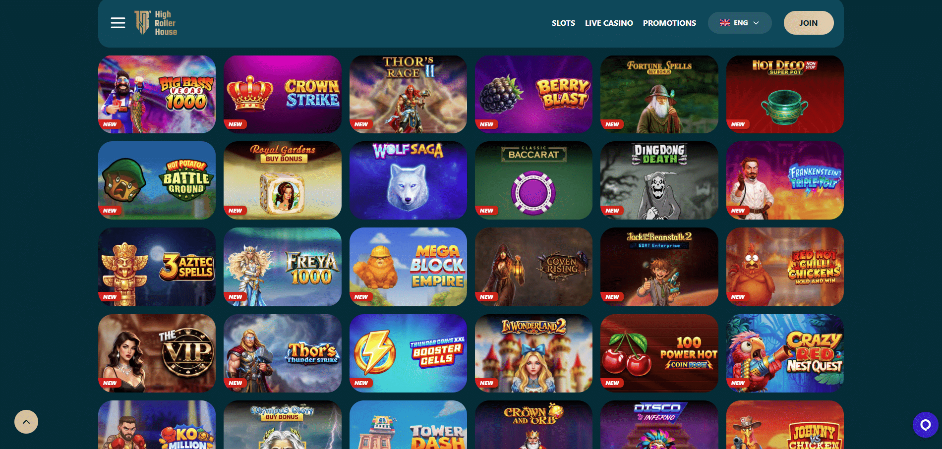 HighRollerHouse Casino Games