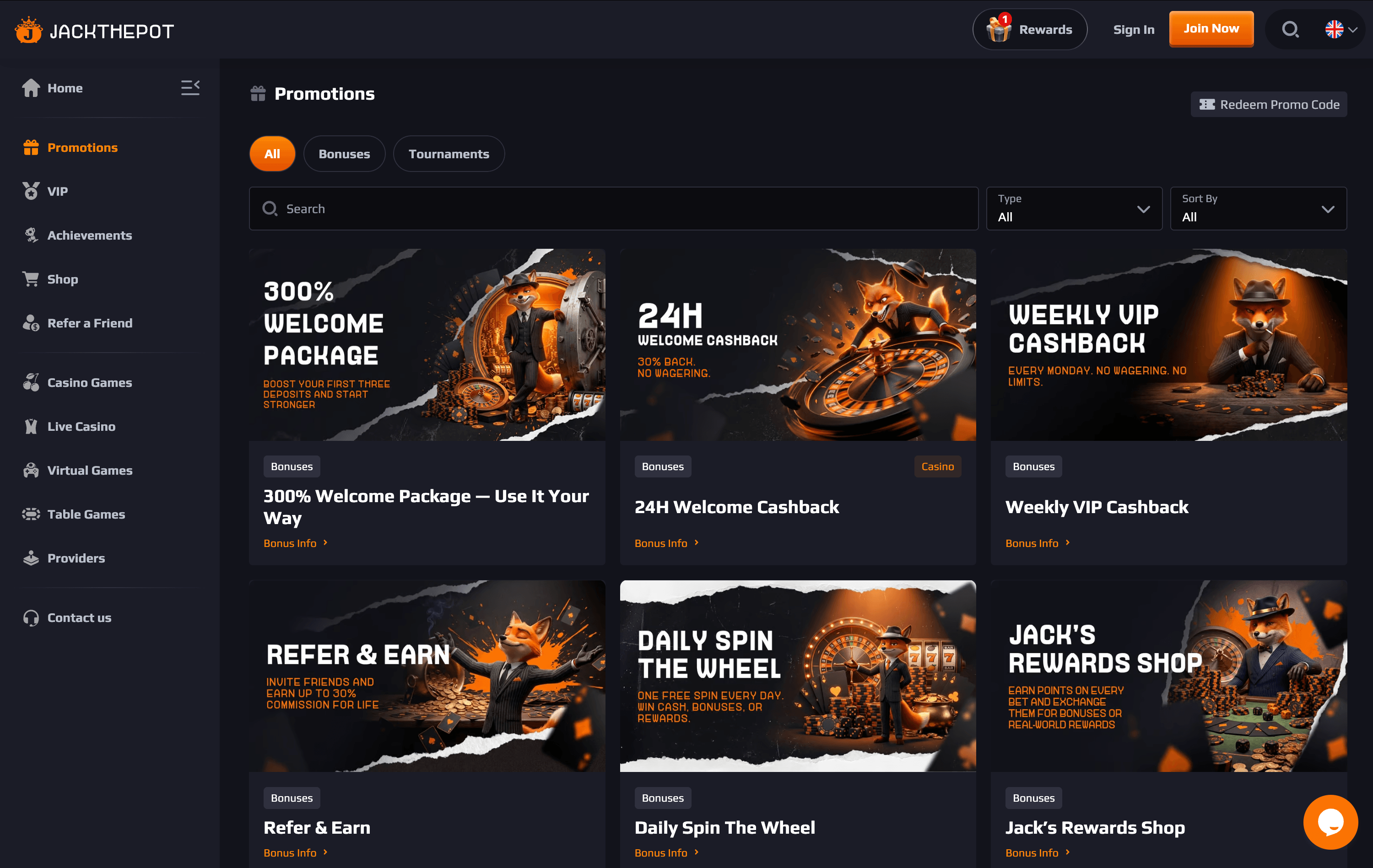 JackThePot Casino Bonuses