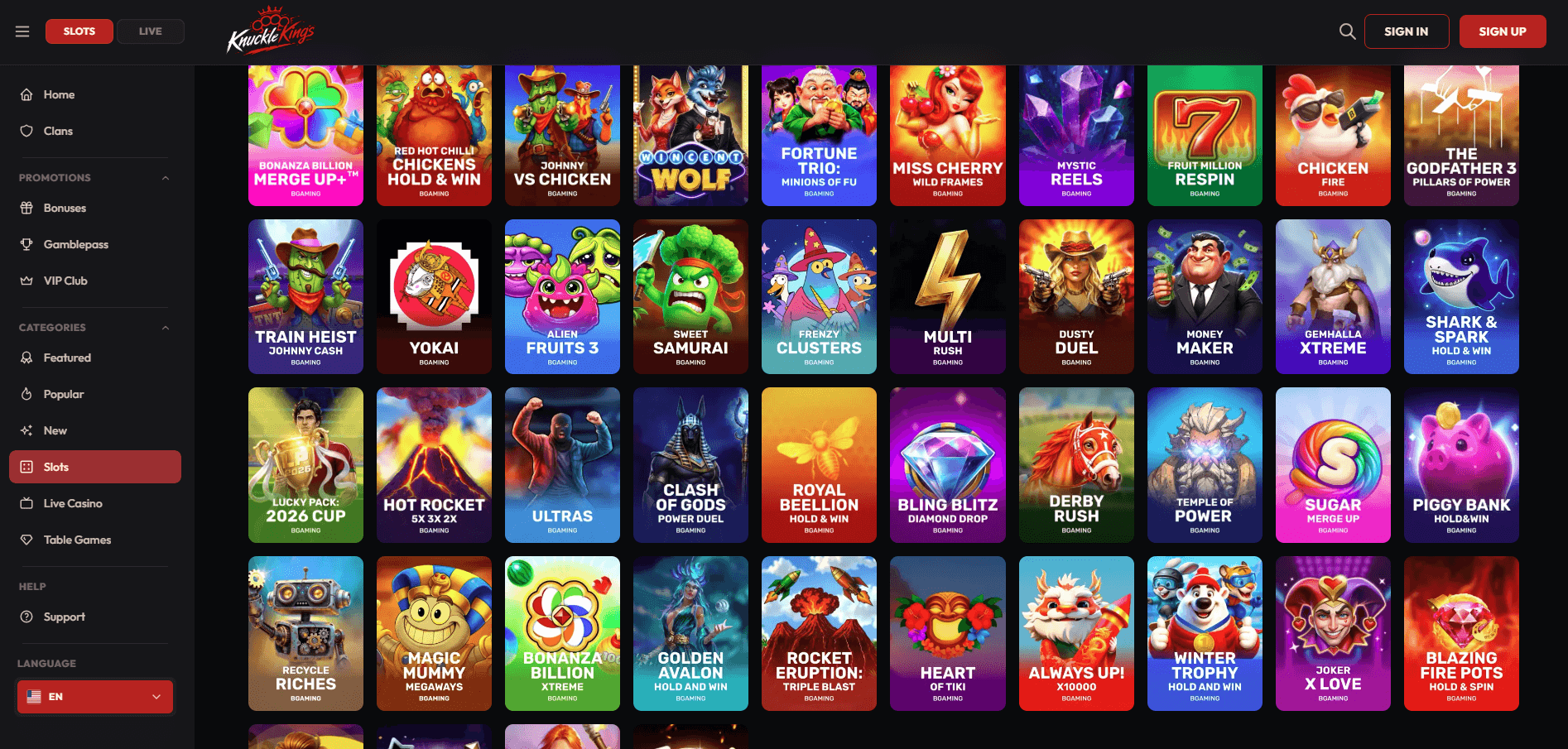 KnuckleKings Casino Games
