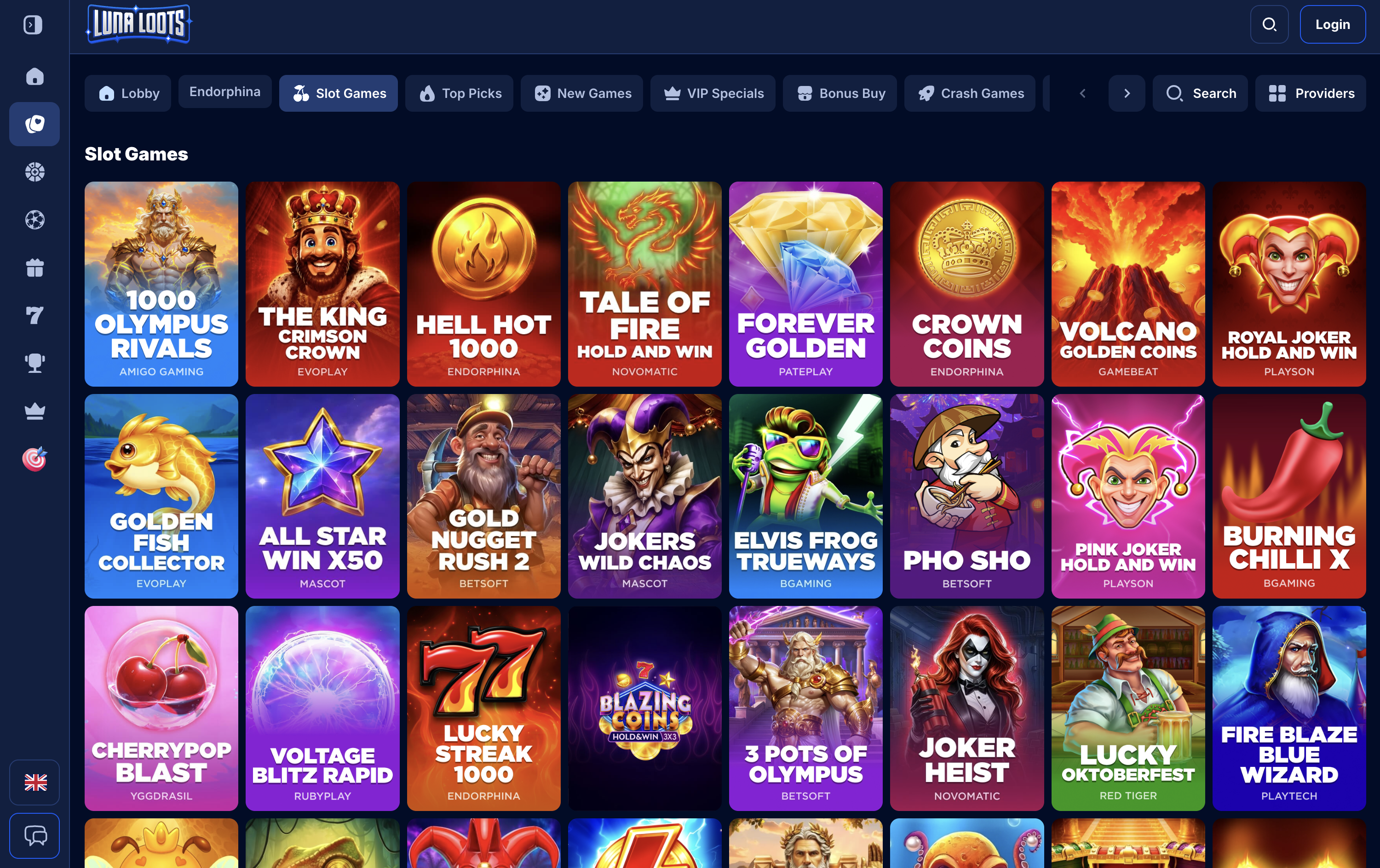 LunaLoots Casino Games