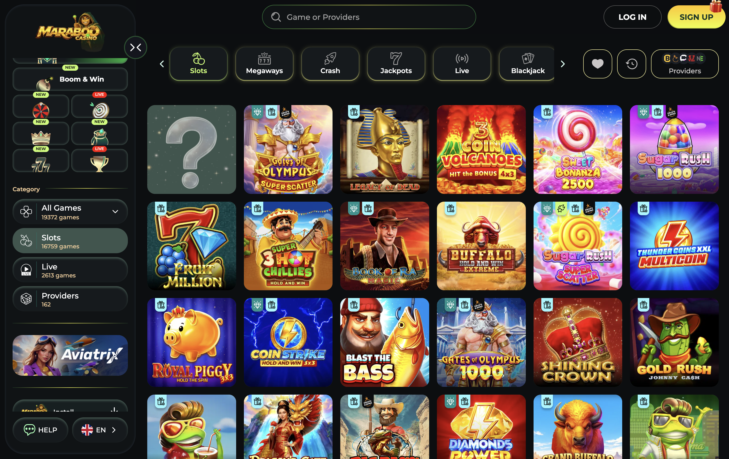 Maraboo Casino Games