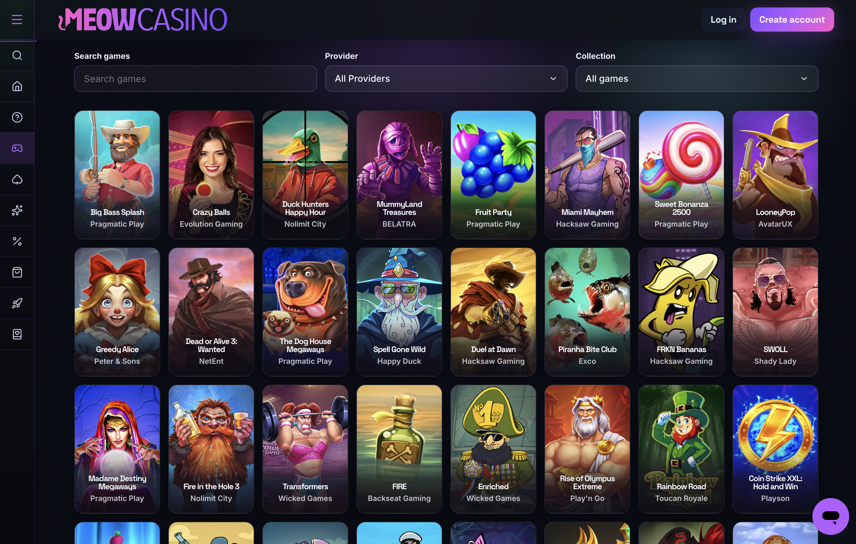 Meow Casino Games