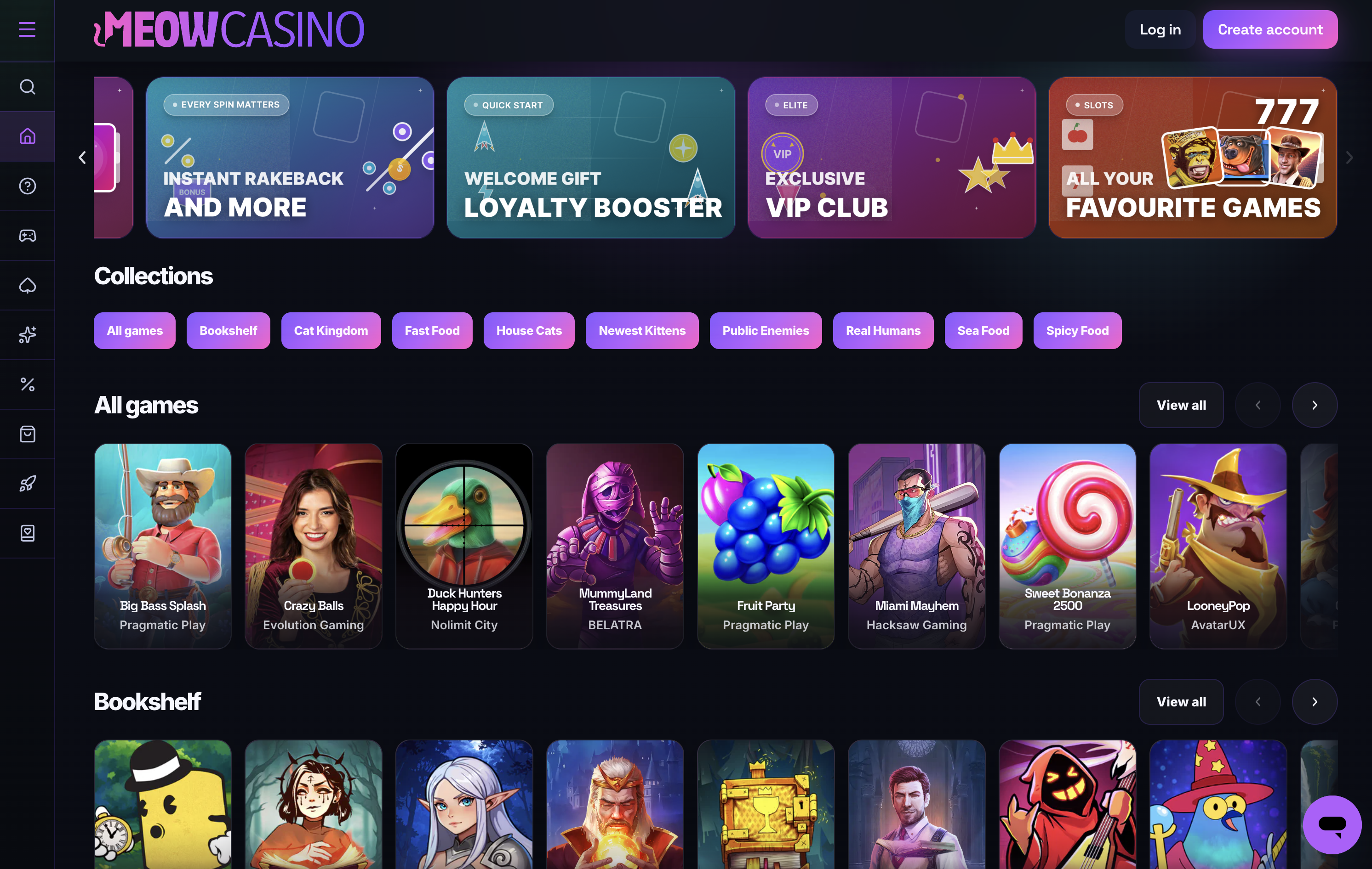 Meow Casino Lobby