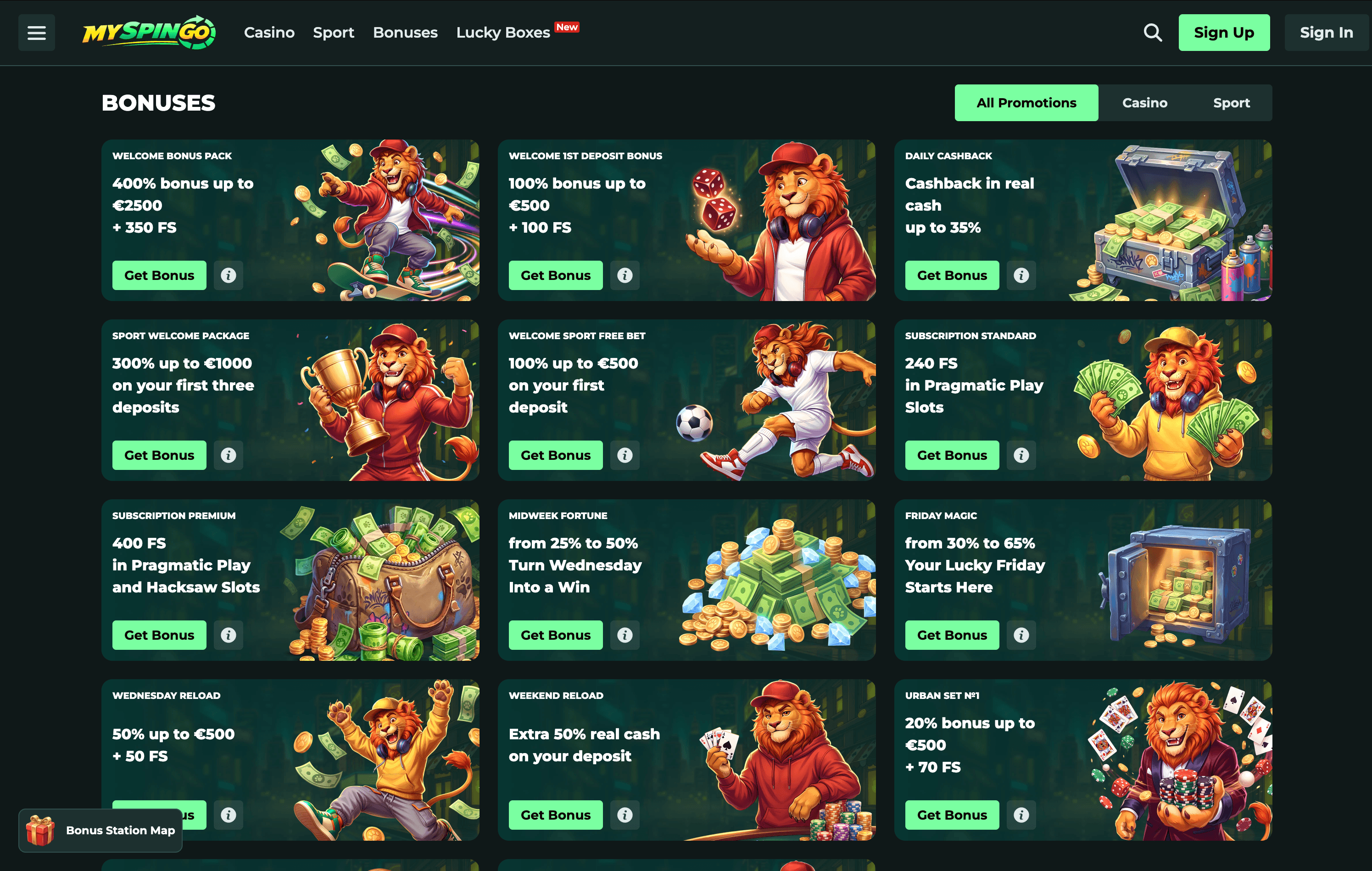 MySpinGo Casino Bonuses