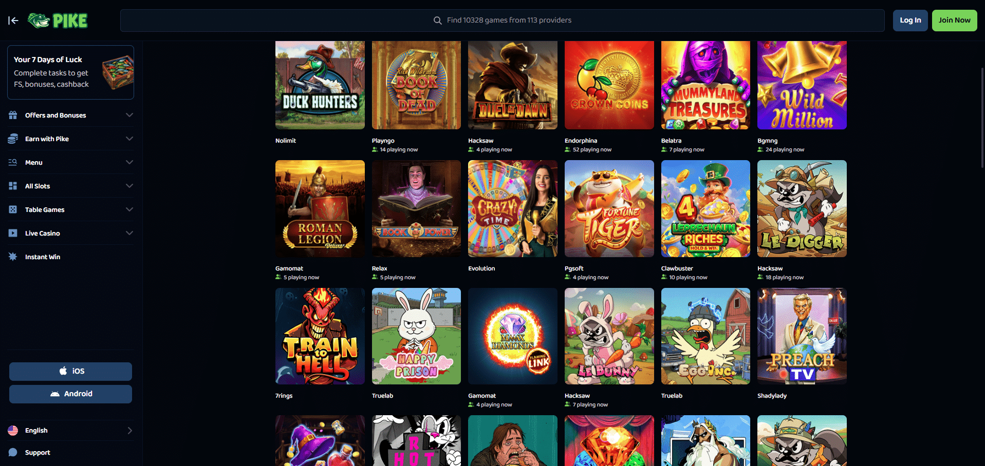 Pike Casino Games