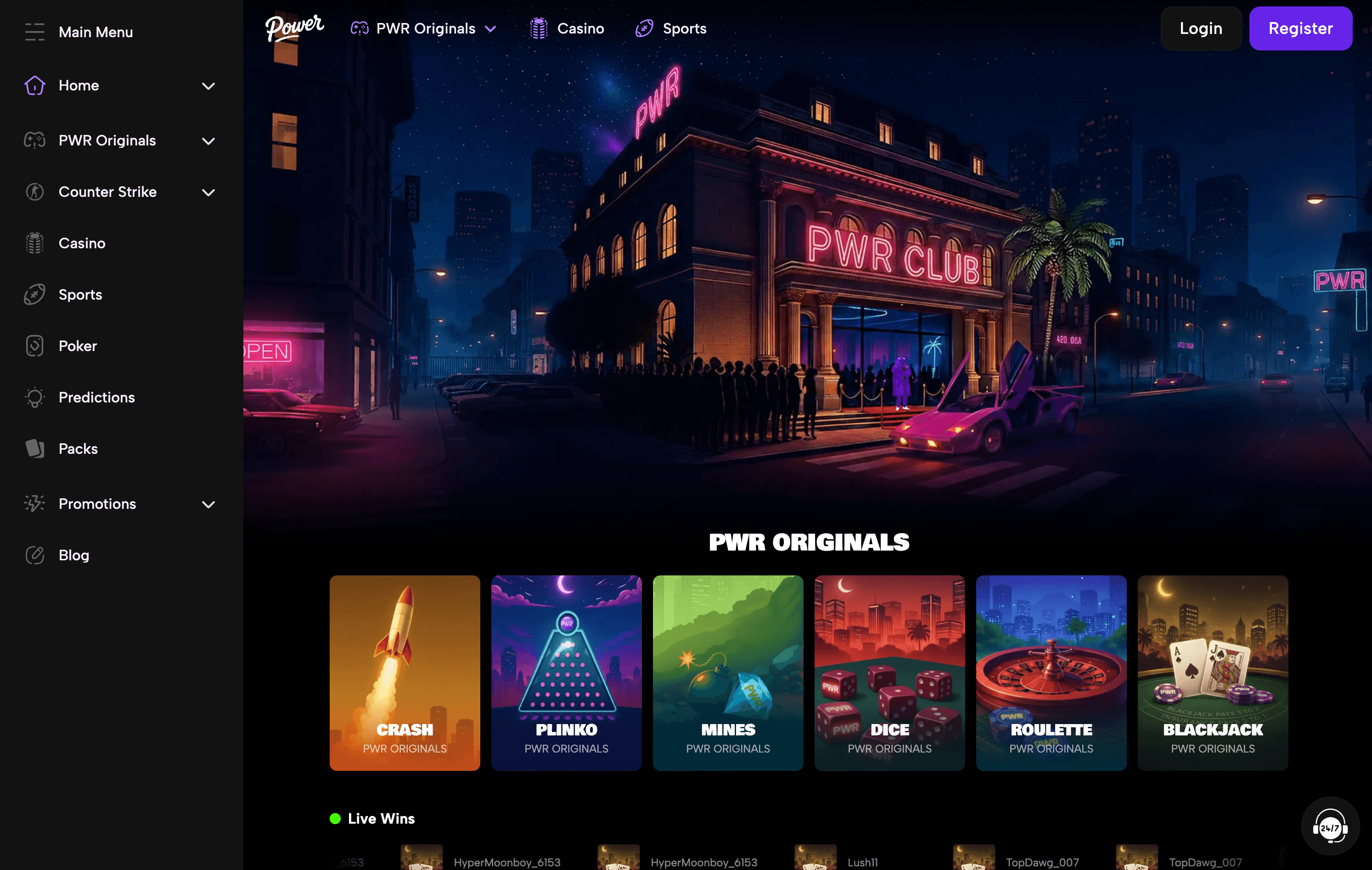 PowerWin Casino Lobby
