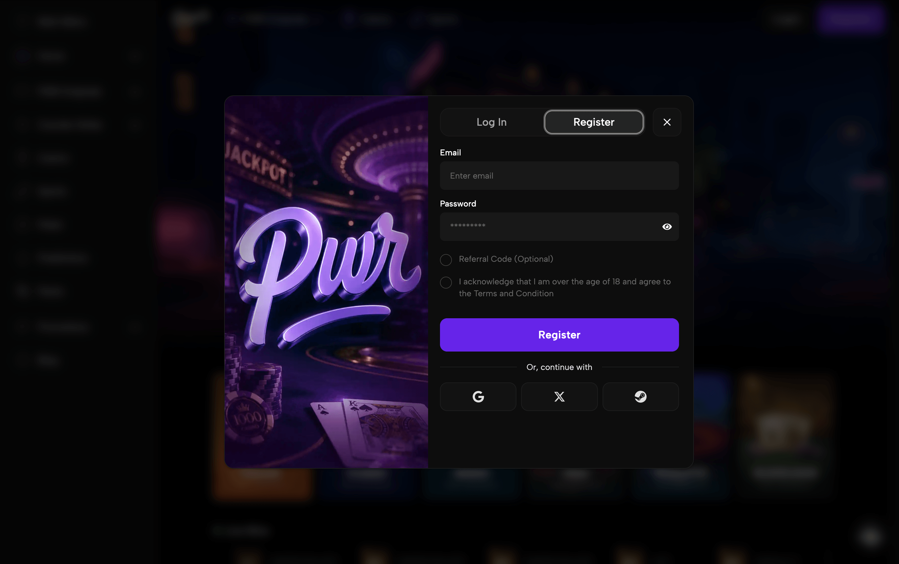 PowerWin Casino Sign Up