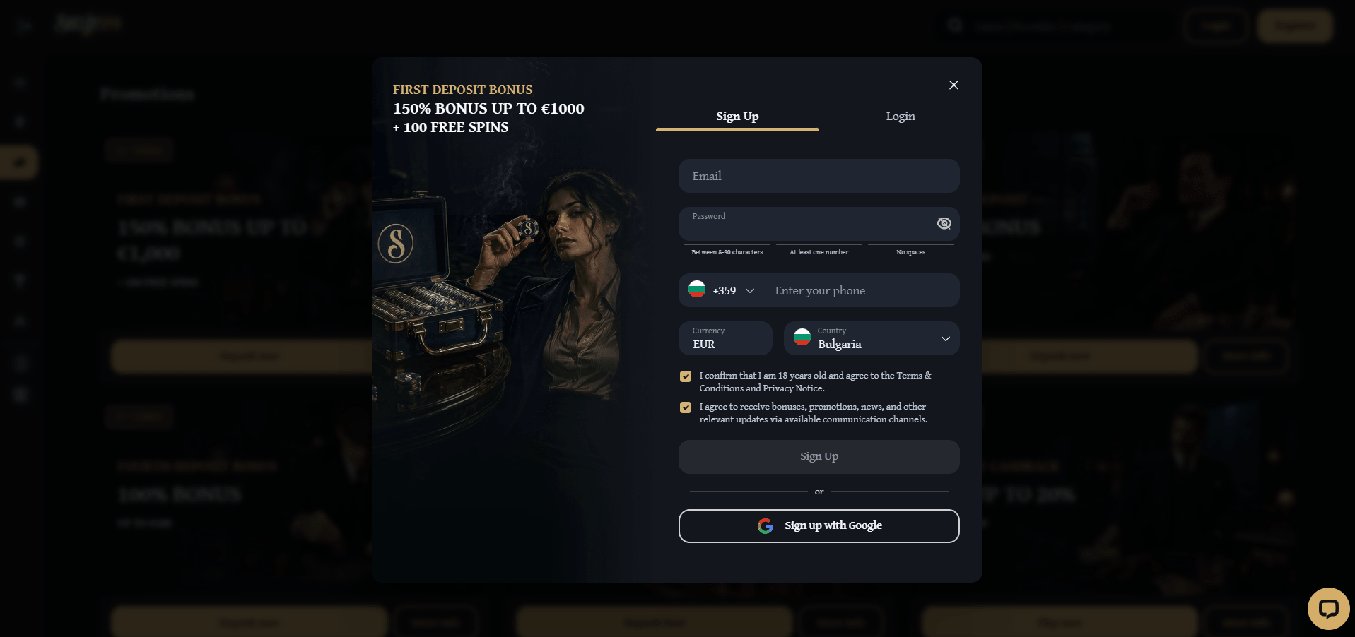 ShelbySpin Casino Sign Up