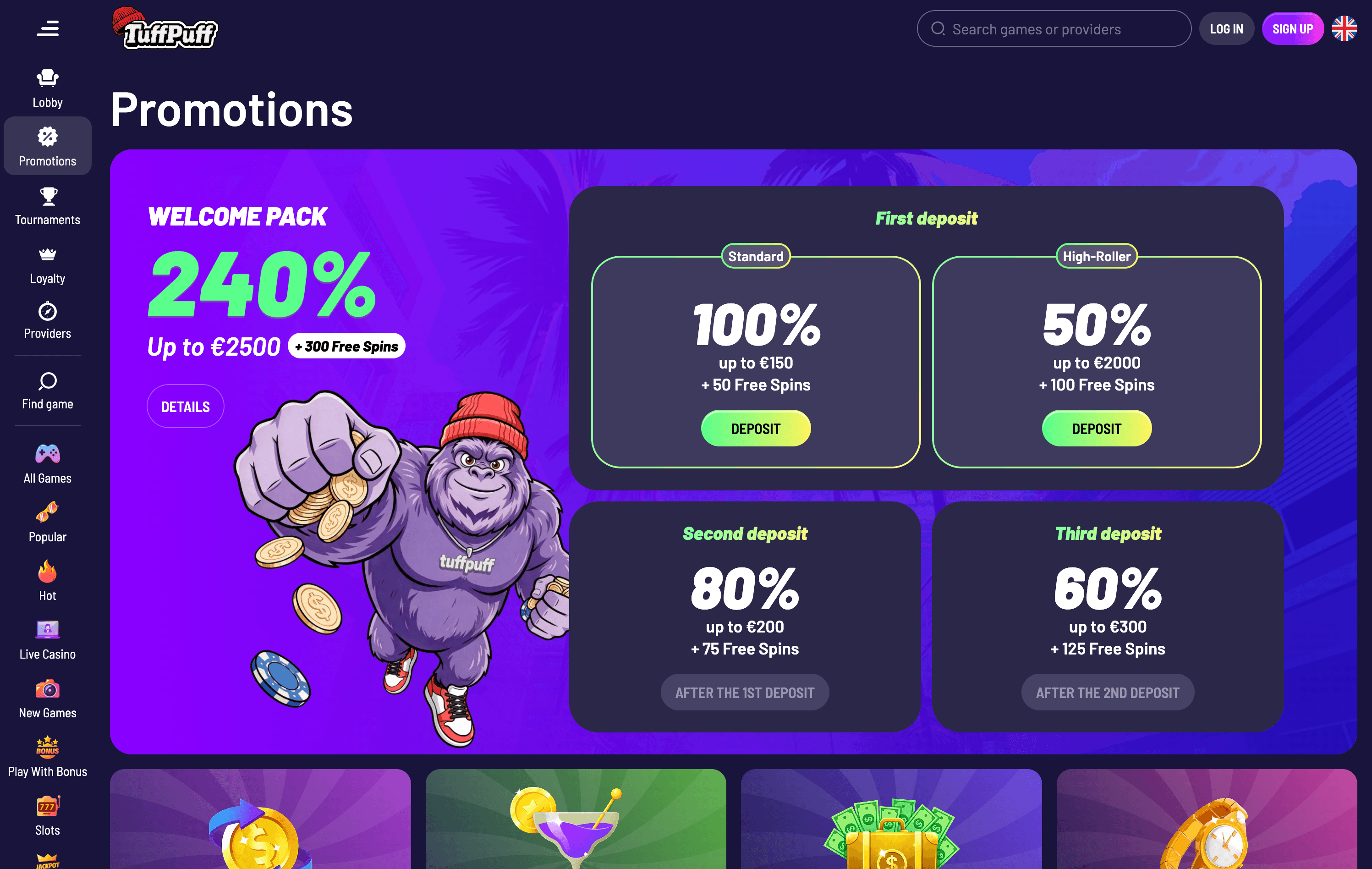 TuffPuff Casino Bonuses
